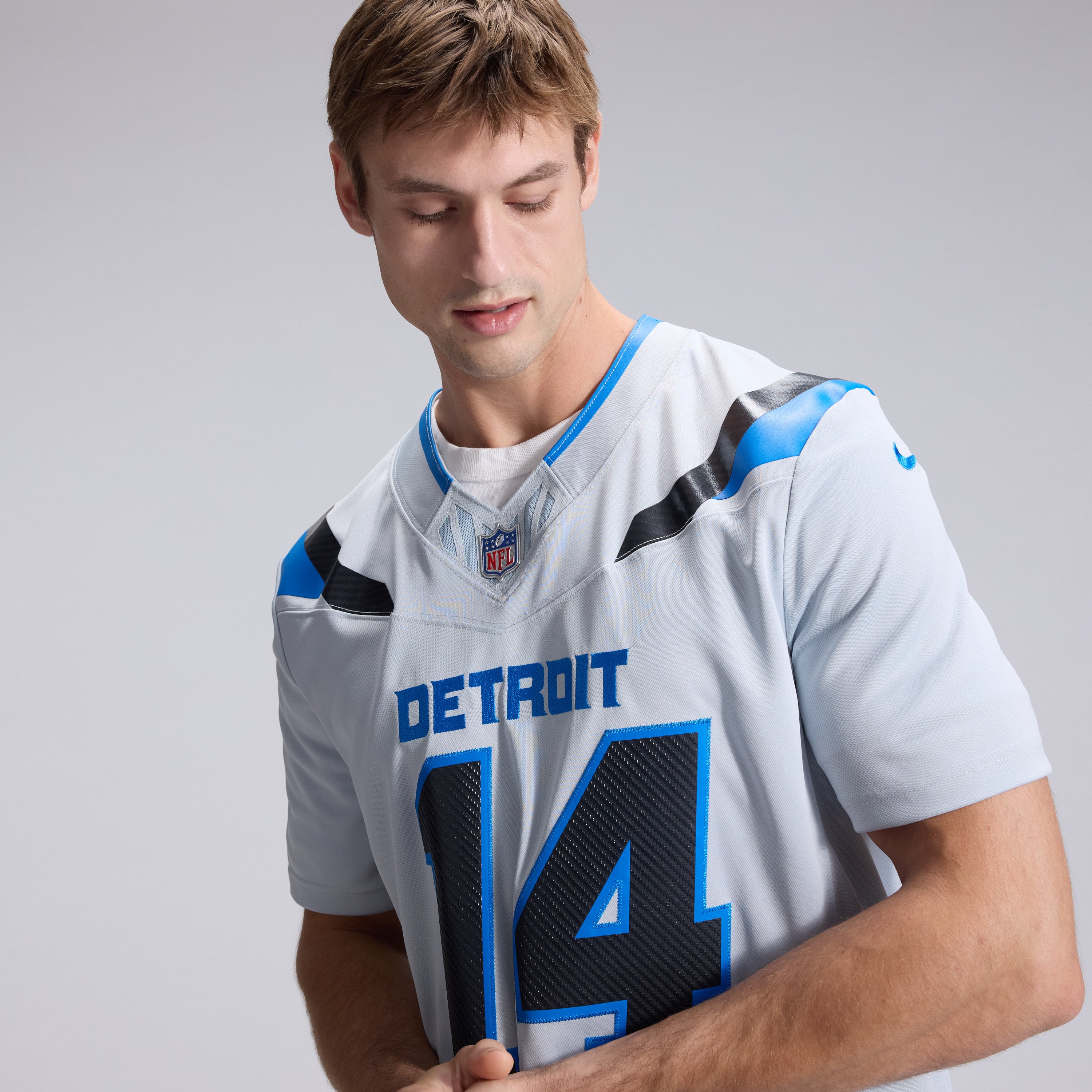 Men's Nike Amon-Ra St. Brown Silver Detroit Lions 2026 Rivalries Collection Stitched Limited Jersey