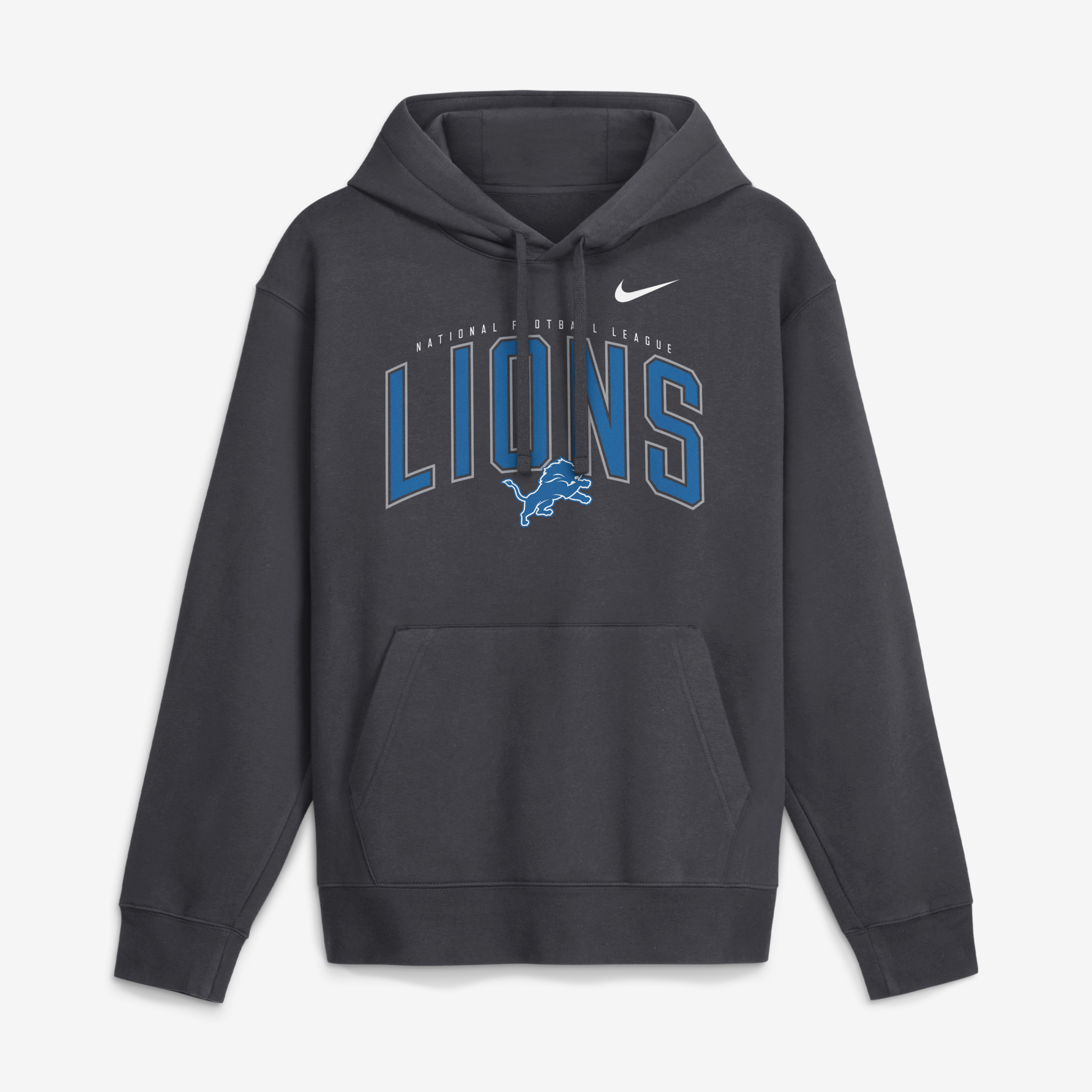Men's Nike Anthracite Detroit Lions Expect Victory Club Fleece Pullover Hoodie