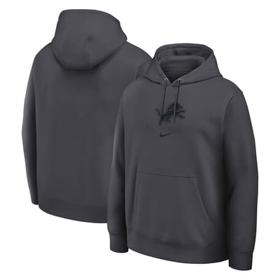  Detroit Lions Nike Washed Club Fleece Pullover Sweatshirt - Anthracite