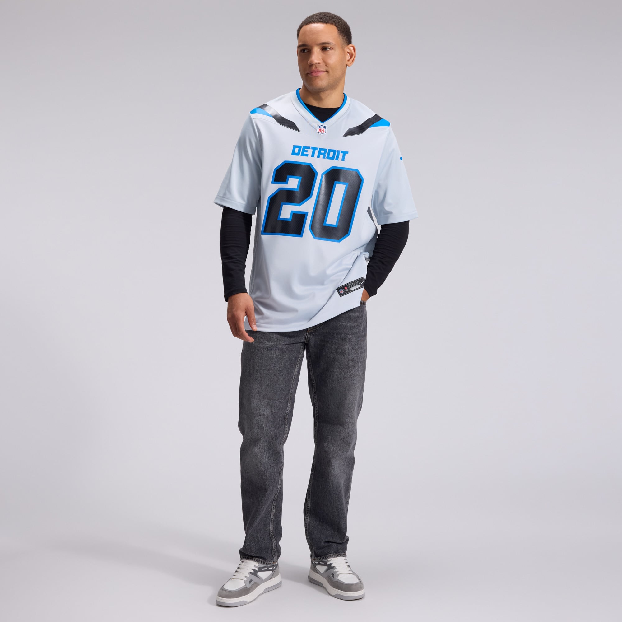 Maillot de match Nike Barry Sanders argenté Detroit Lions Collection Rivalités 2026 pour homme