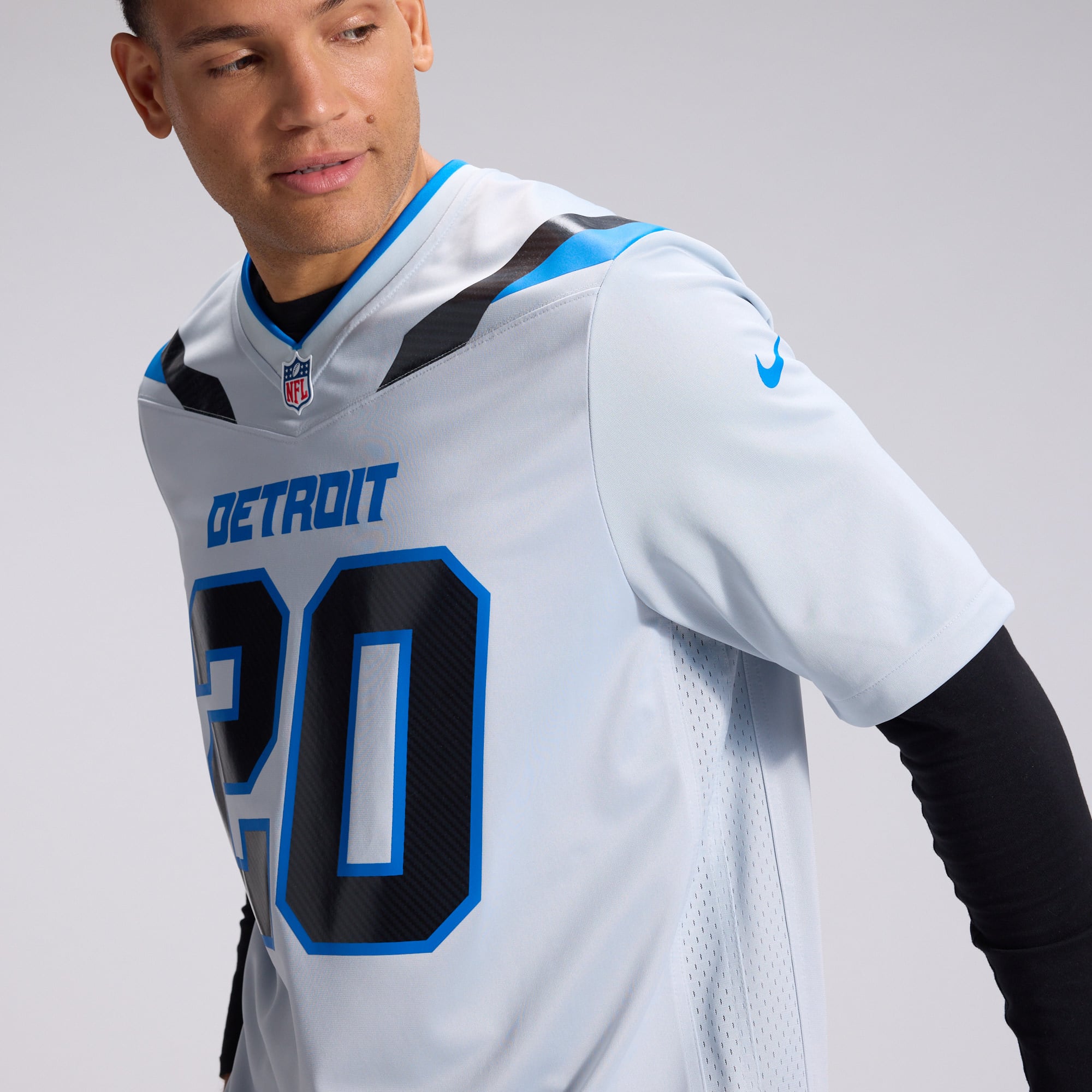 Maillot de match Nike Barry Sanders argenté Detroit Lions Collection Rivalités 2026 pour homme