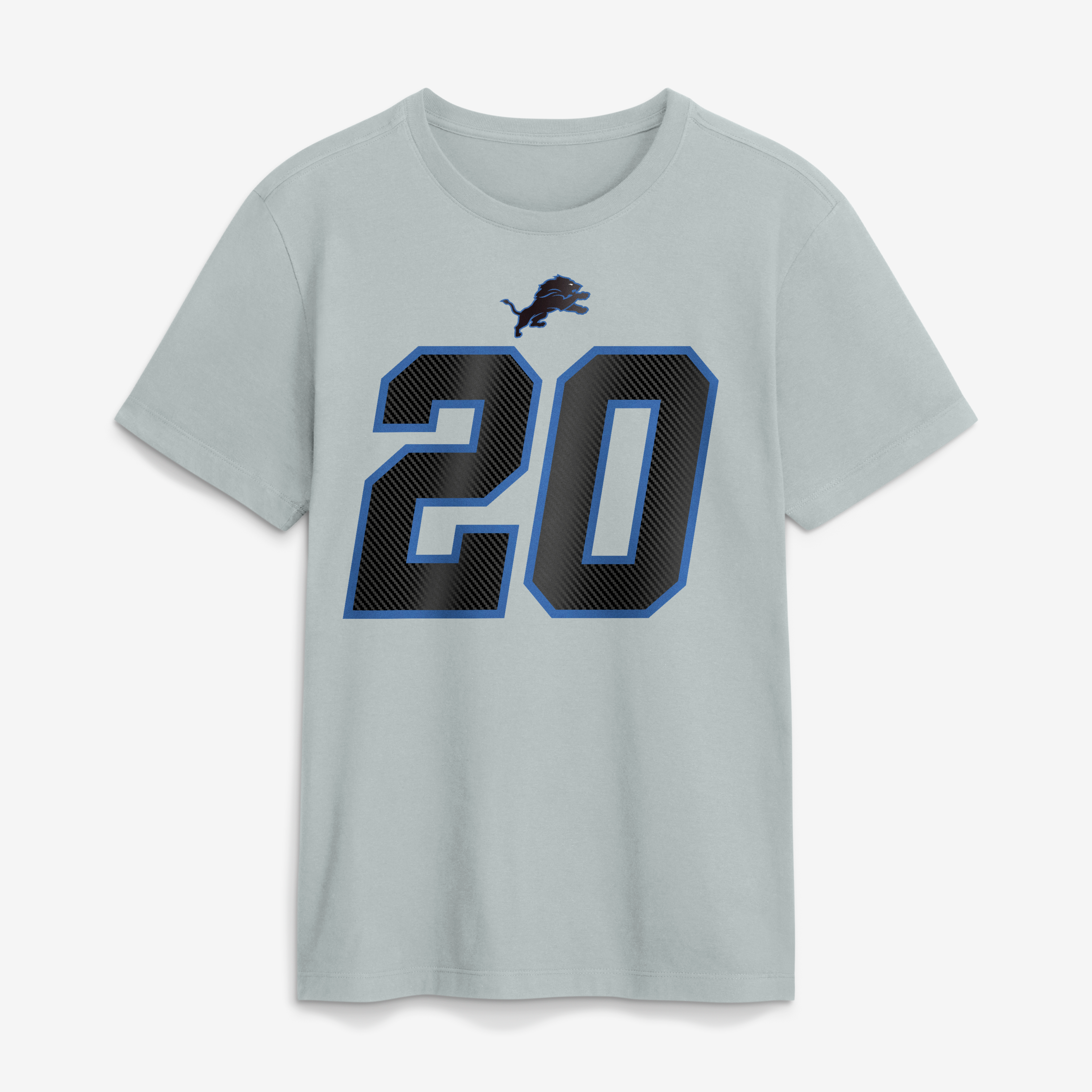 Men's Nike Barry Sanders Silver Detroit Lions 2026 Rivalries Collection Player Name & Number T-Shirt