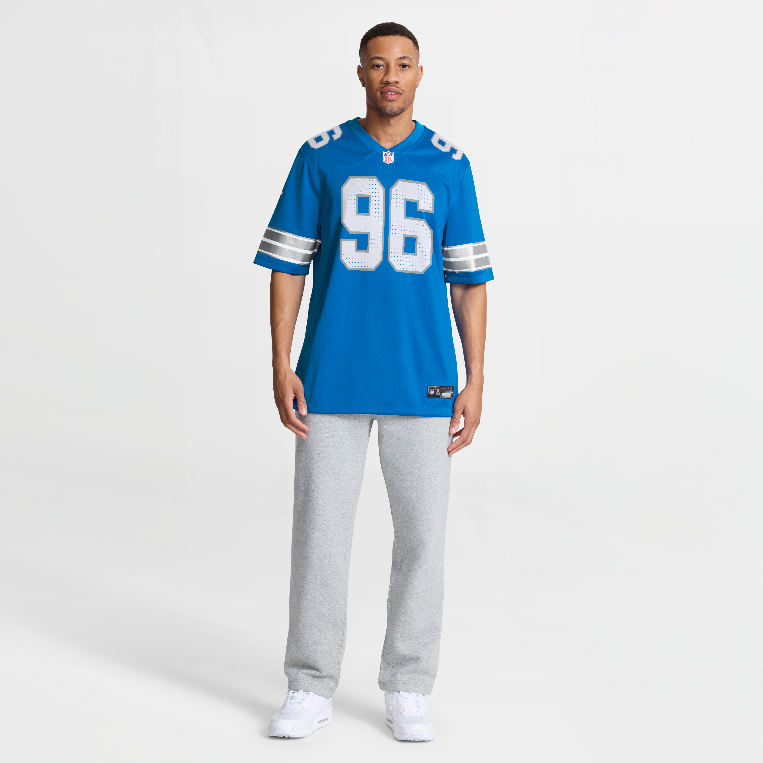 Men's Nike Ben Stille Blue Detroit Lions Team Game Jersey