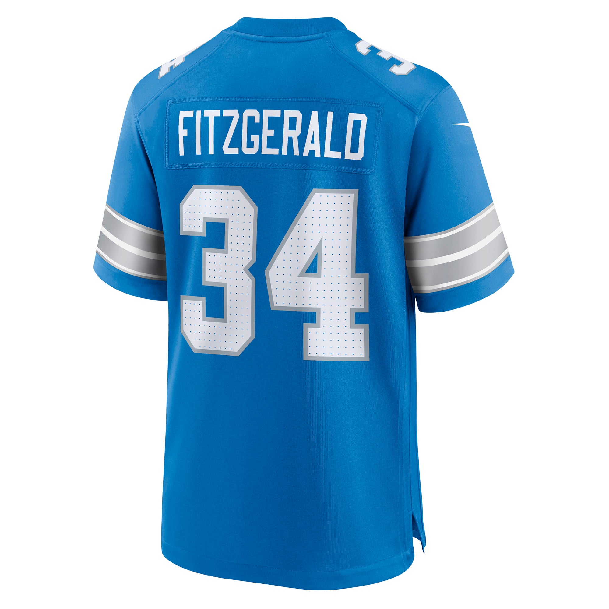 Maillot de match Nike Bishop Fitzgerald bleu des Lions Détroit pour homme