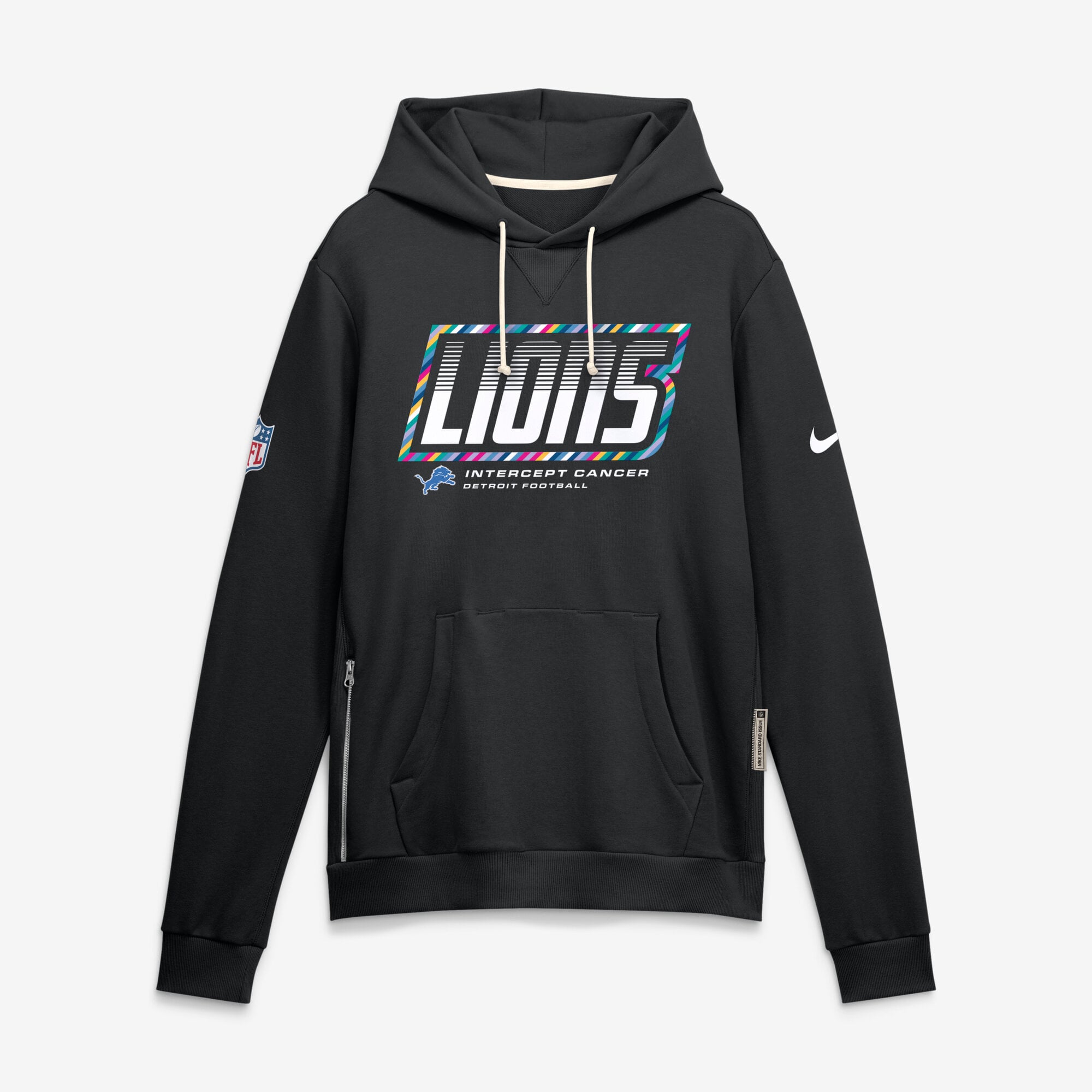 Men's Nike Pink Detroit Lions 2026 NFL Crucial Catch Sideline Standard Issue Dri-FIT Pullover Hoodie