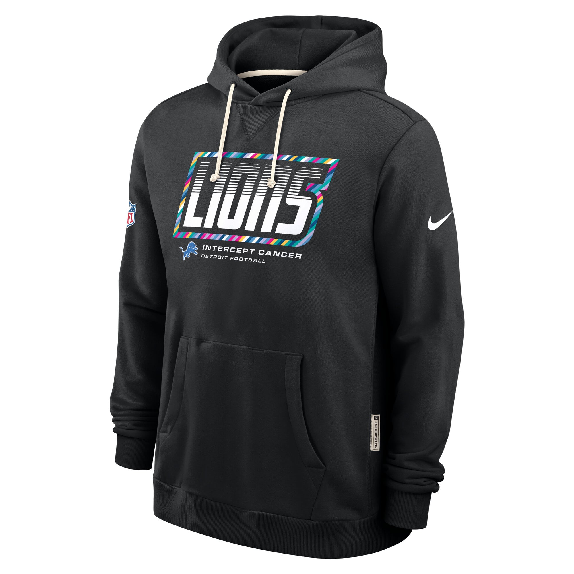 Men's Nike Pink Detroit Lions 2026 NFL Crucial Catch Sideline Standard Issue Dri-FIT Pullover Hoodie
