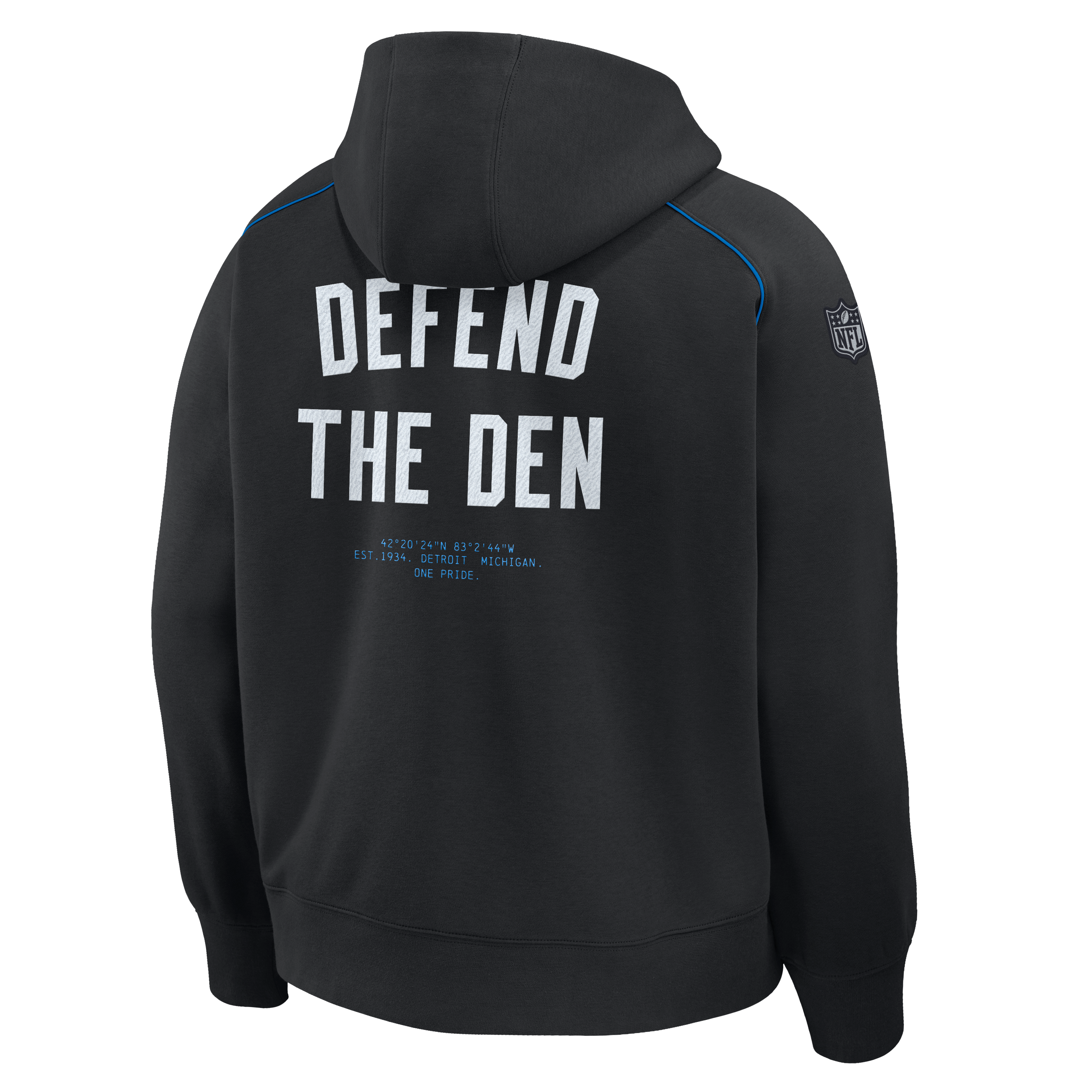 Sweat à capuche Nike Air Detroit Lions Rivalries Collection 2026 pour homme, noir