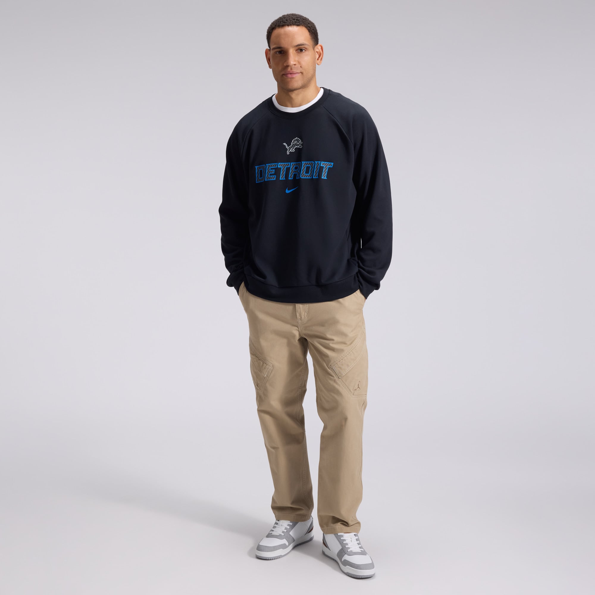 Sweat-shirt Nike Dri-FIT noir pour homme, collection Detroit Lions 2026 Rivalries