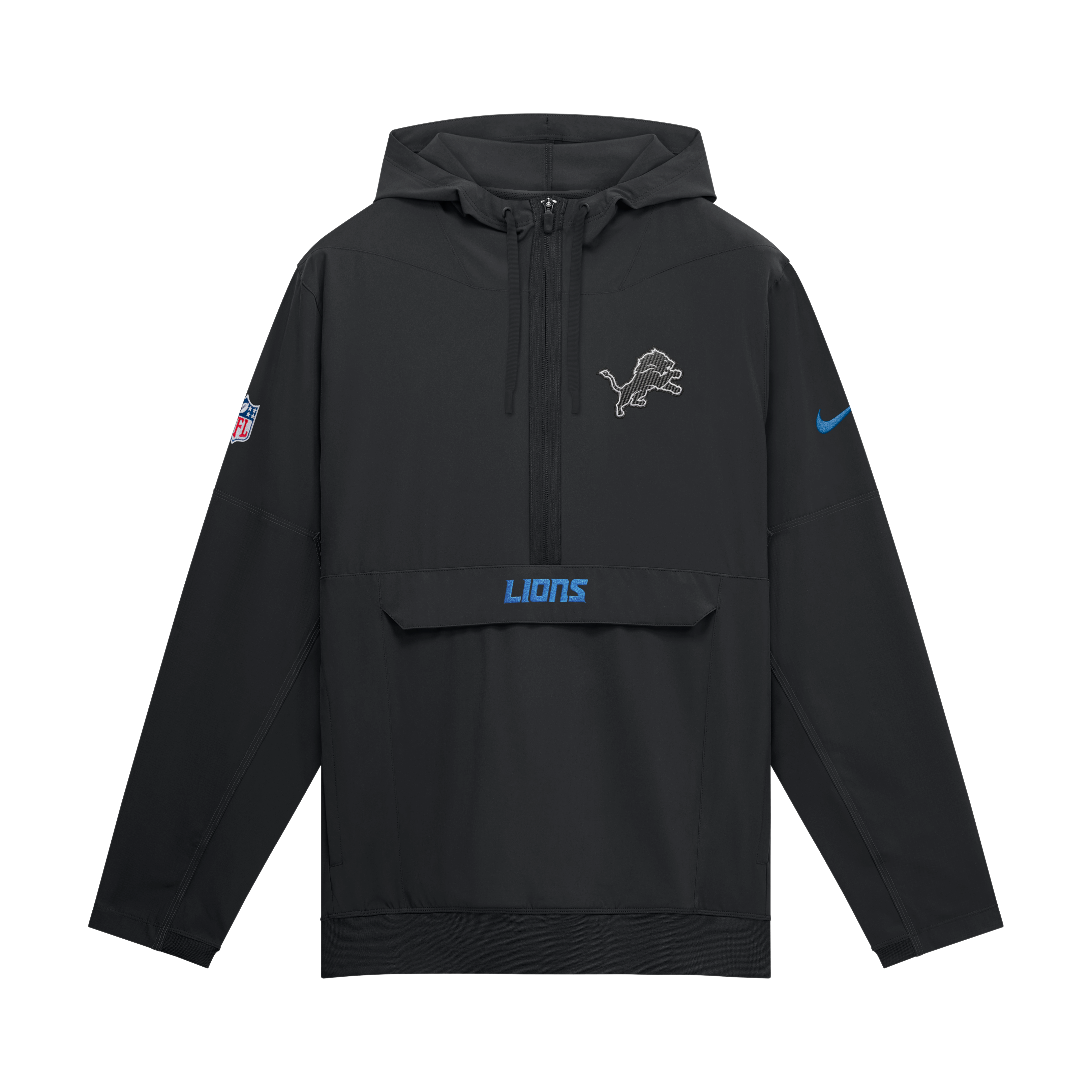 Men's Nike  Black Detroit Lions 2026 Rivalries Collection Sideline Anorak Half-Zip Jacket