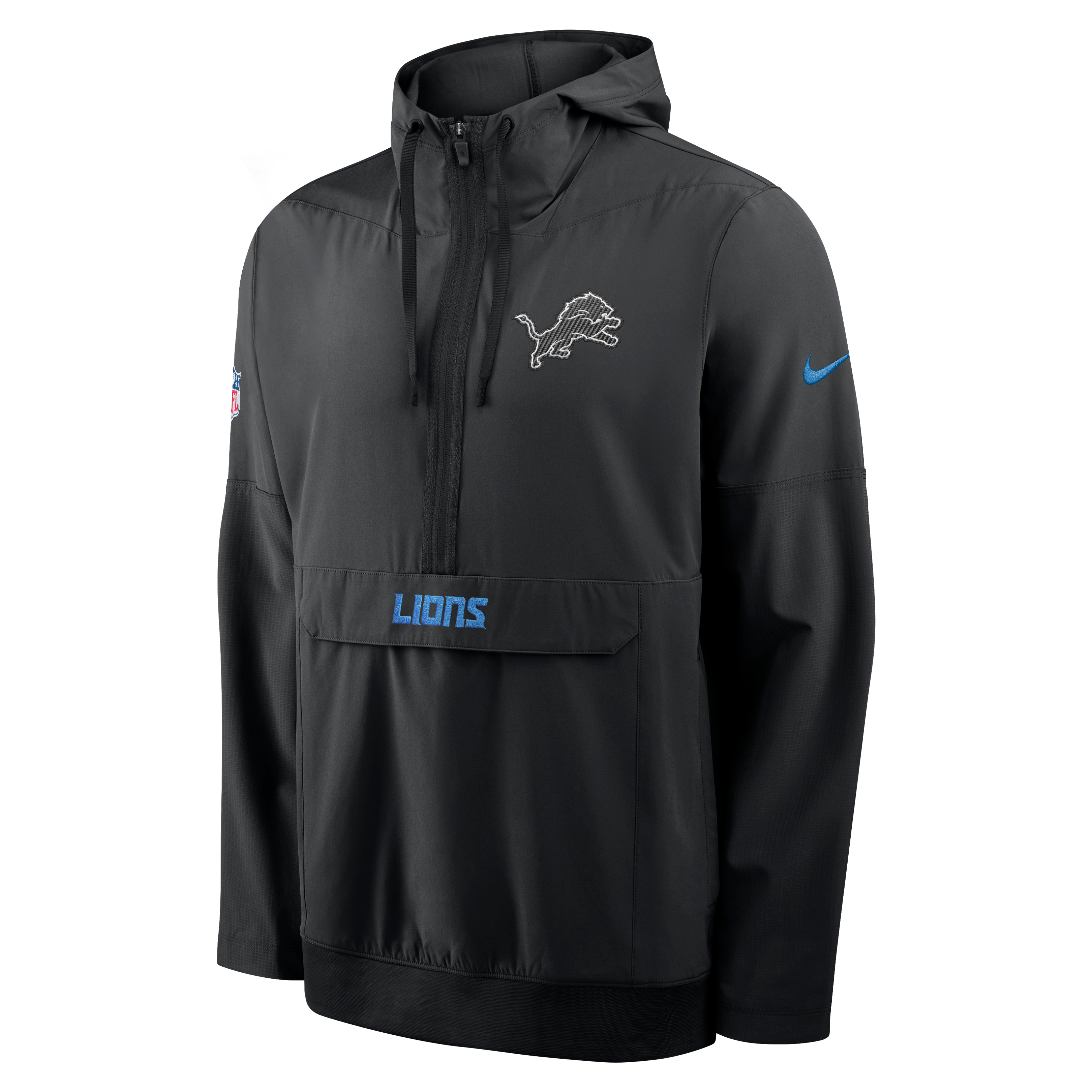 Men's Nike  Black Detroit Lions 2026 Rivalries Collection Sideline Anorak Half-Zip Jacket
