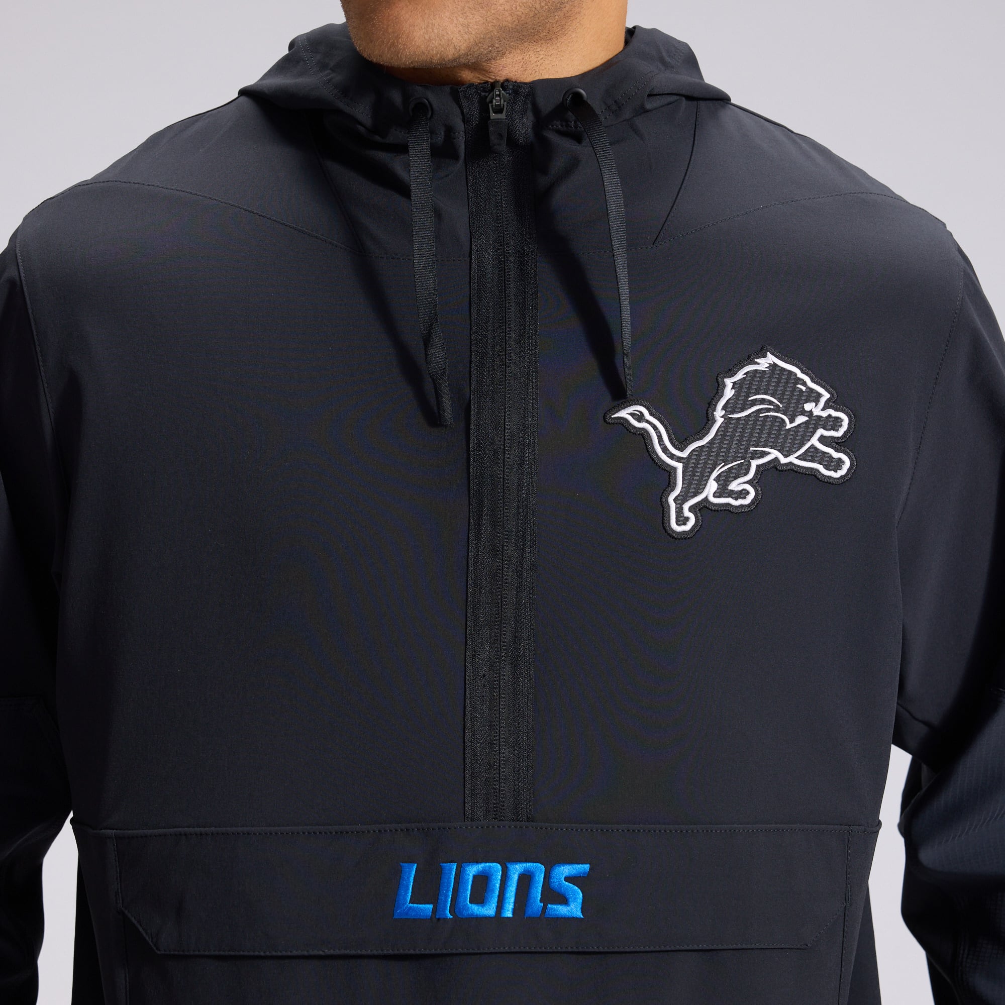 Men's Nike  Black Detroit Lions 2026 Rivalries Collection Sideline Anorak Half-Zip Jacket