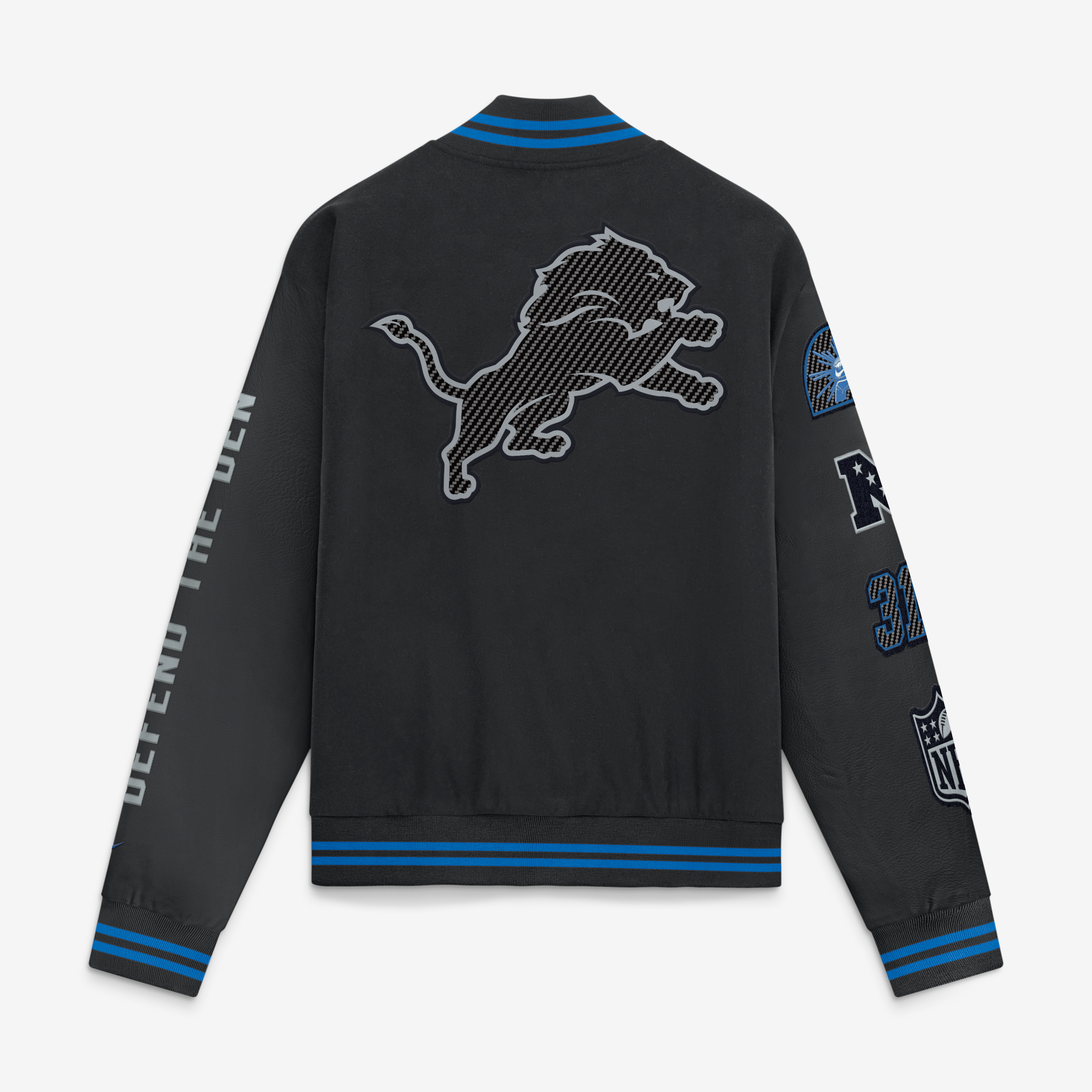 Men's Nike  Black Detroit Lions 2026 Rivalries Collection Varsity Jacket