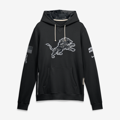  Detroit Lions Nike 2026 Salute to Service Sideline Dri-FIT Pullover Hoodie - Black
