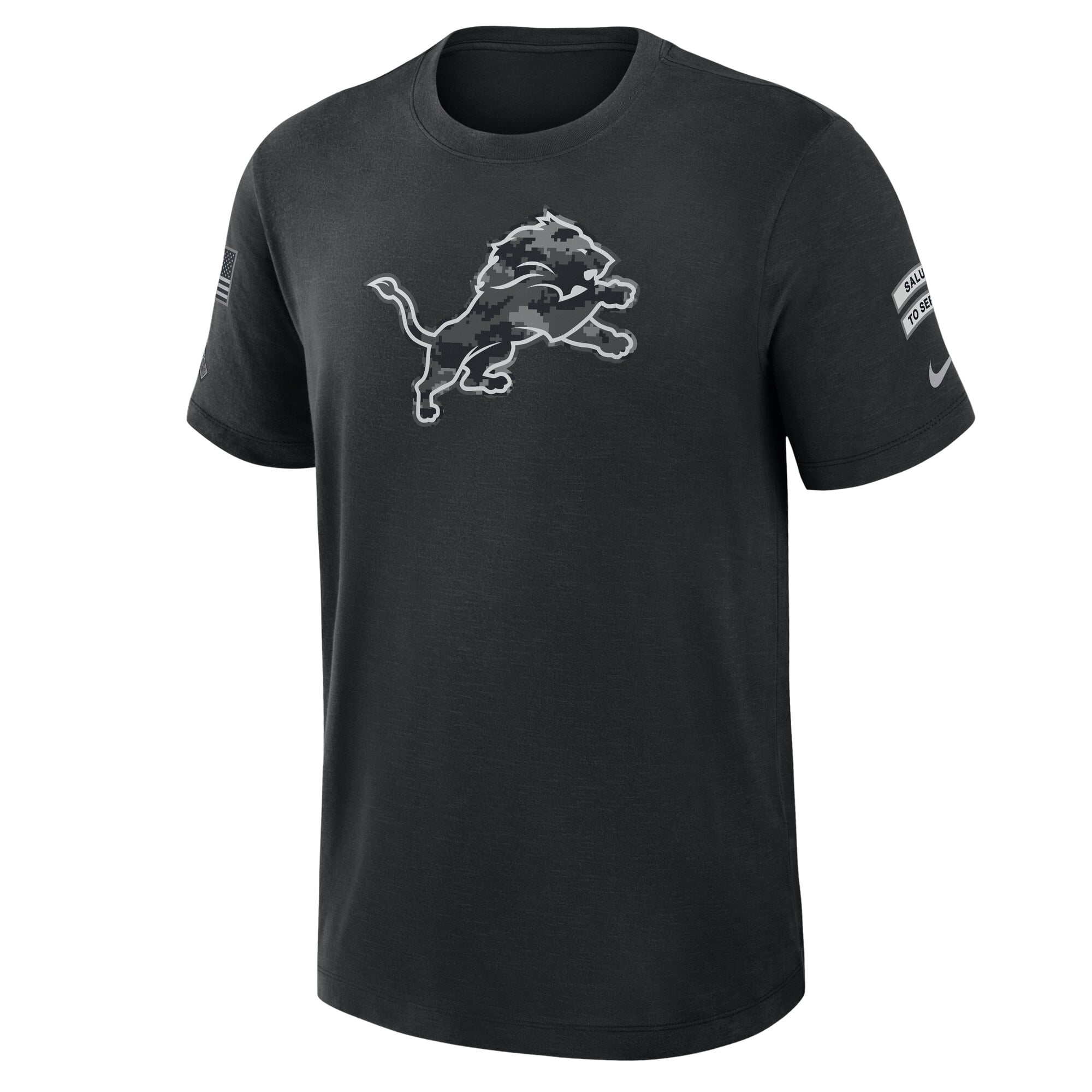 T-shirt Nike noir Detroit Lions 2026 Salute to Service pour homme