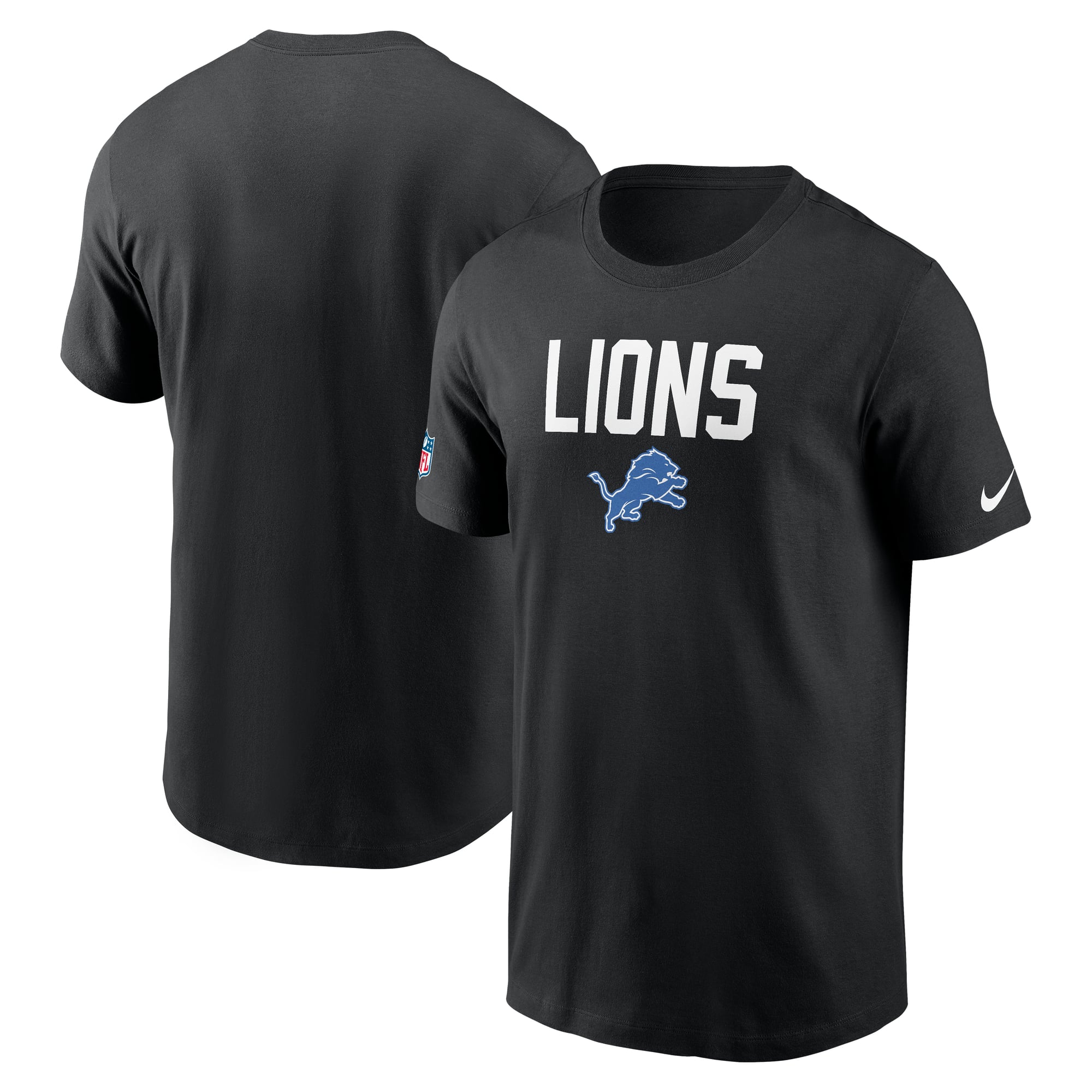 T-shirt Nike noir pour homme Detroit Lions Alt Pack Onside Conversion Performance