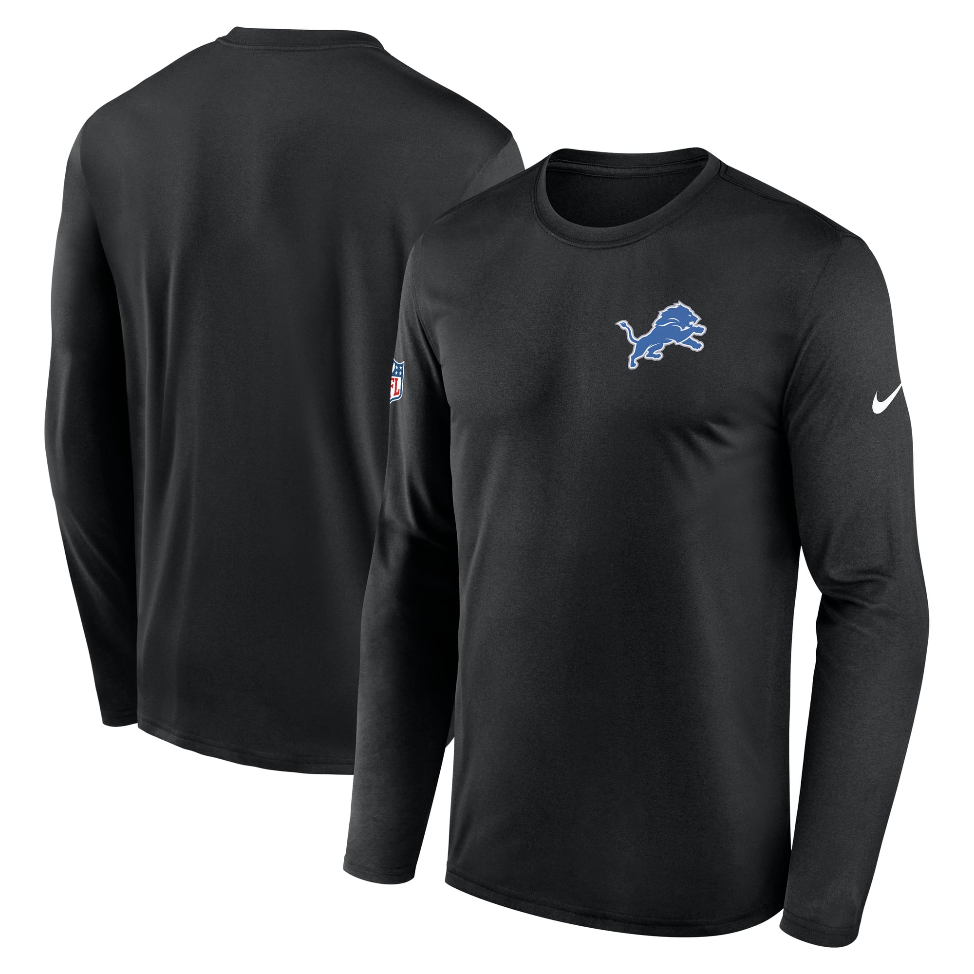 Men's Nike Black Detroit Lions Legend Small Logo Dri-FIT Long Sleeve T-Shirt
