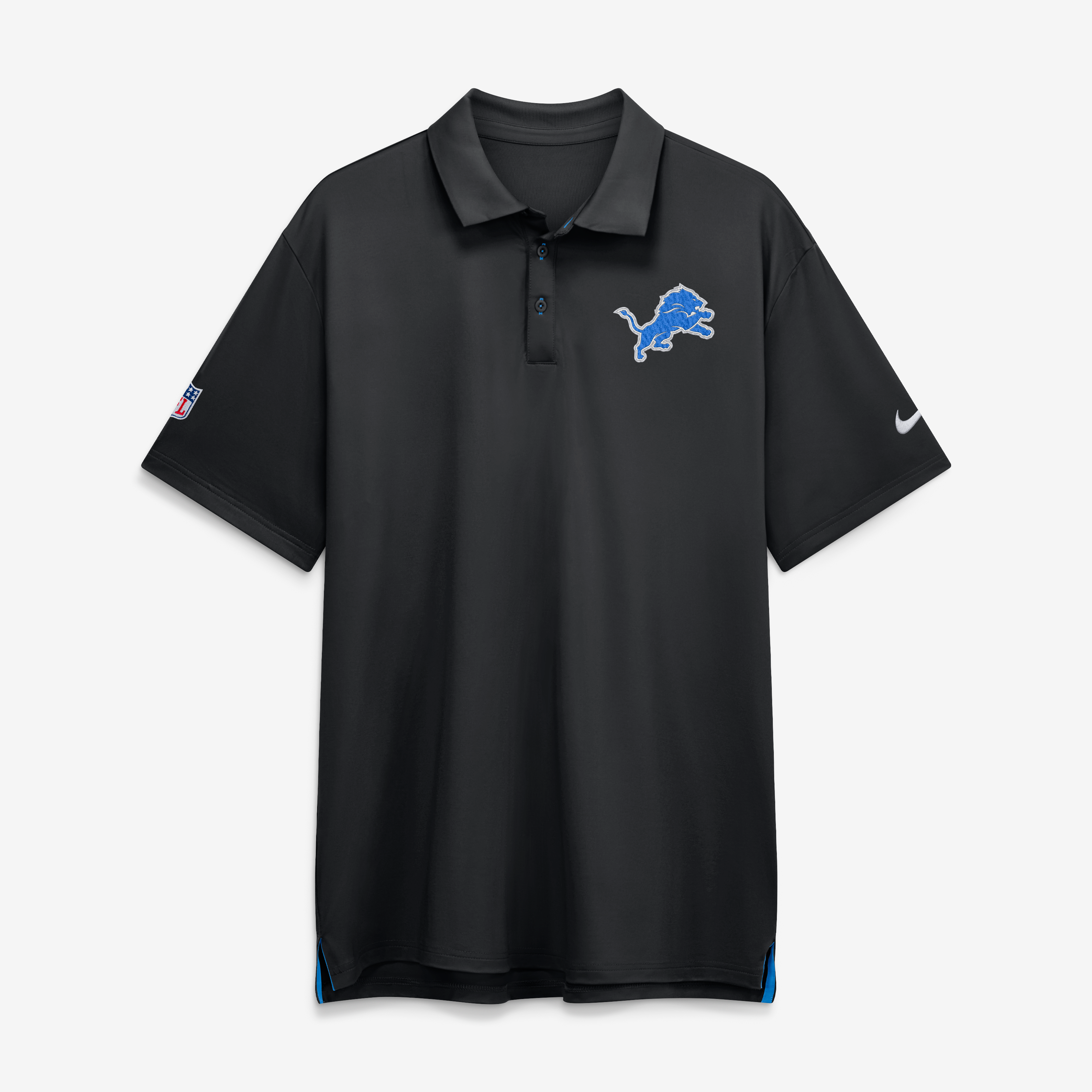 Polo de tournée Nike Detroit Lions Sideline Dri-FIT noir pour homme