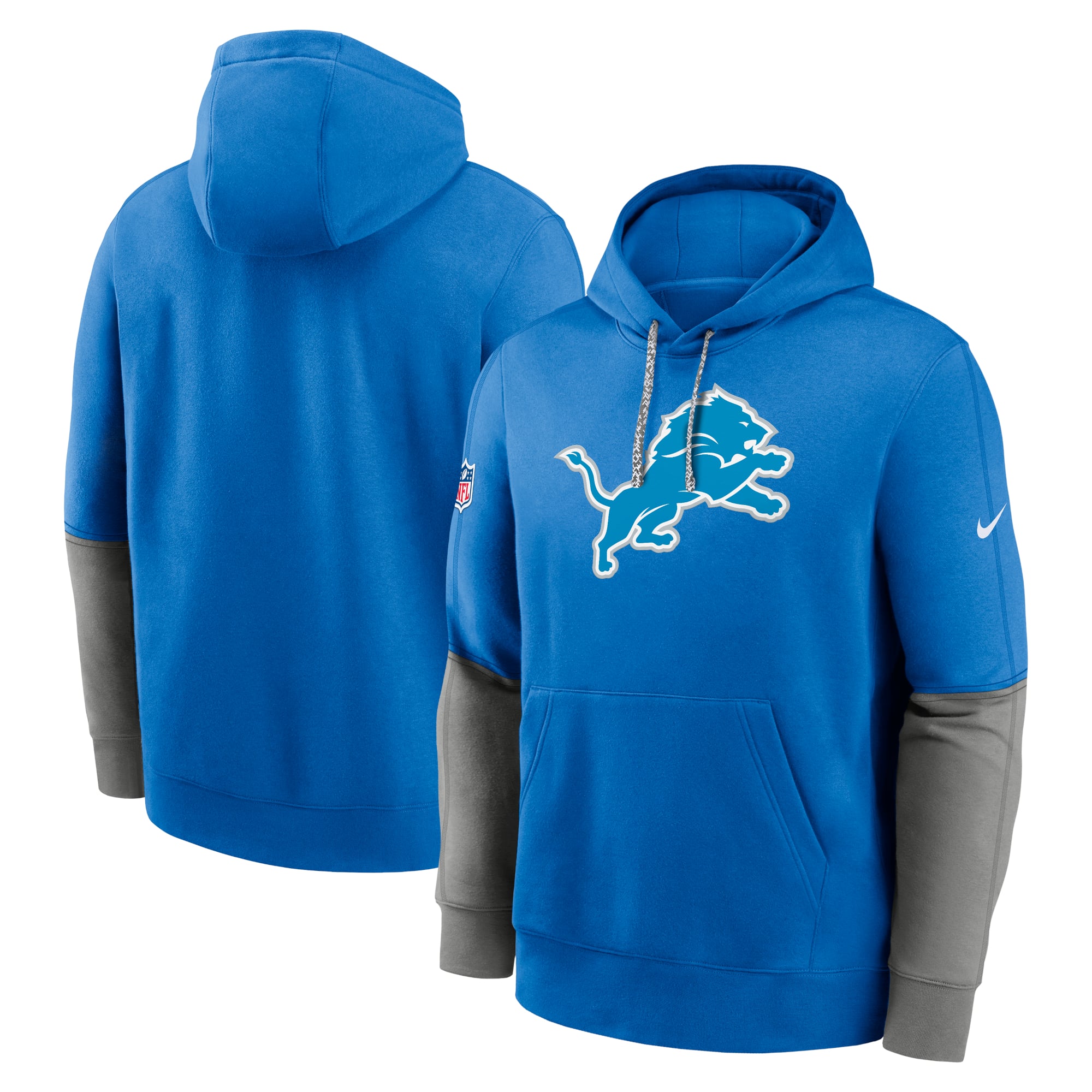 Sweat à capuche Nike gris Detroit Lions 2024 Sideline Club pour homme
