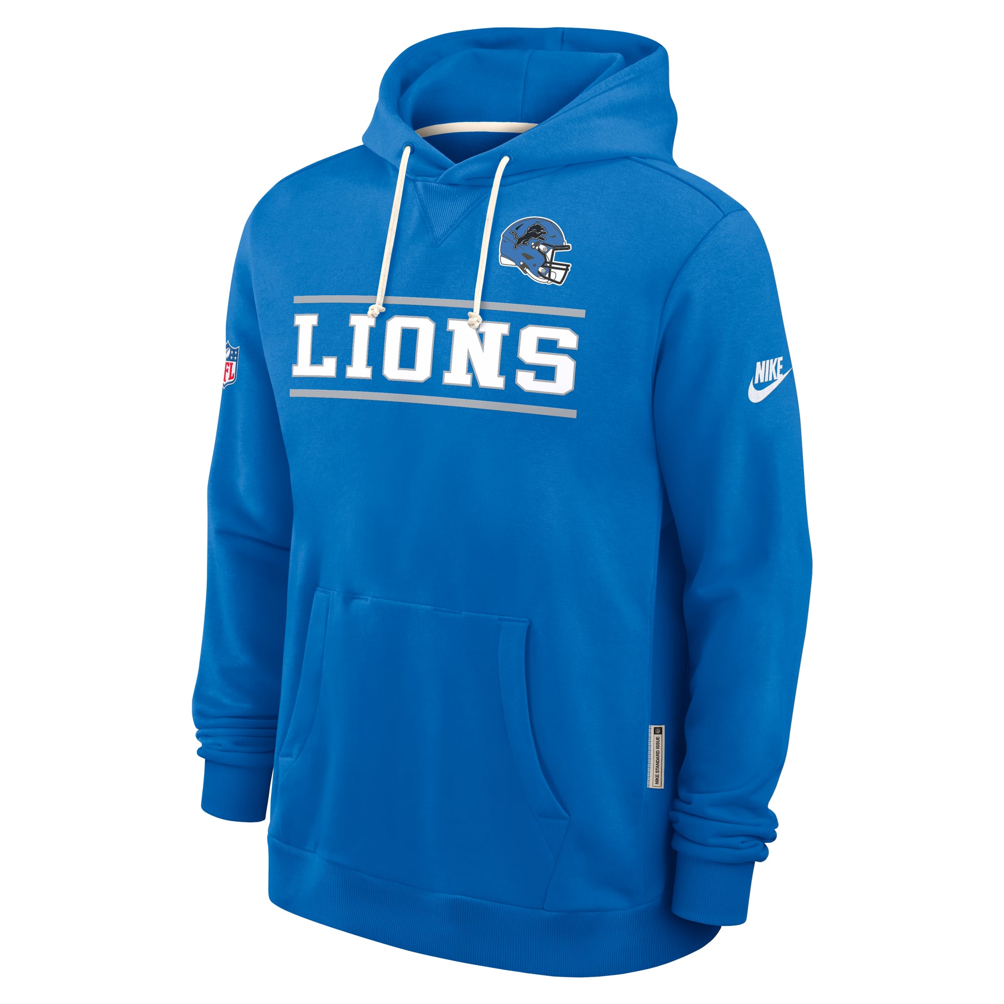 Sweat à capuche Nike Dri-FIT bleu Detroit Lions Alt Sideline Standard Issue pour homme