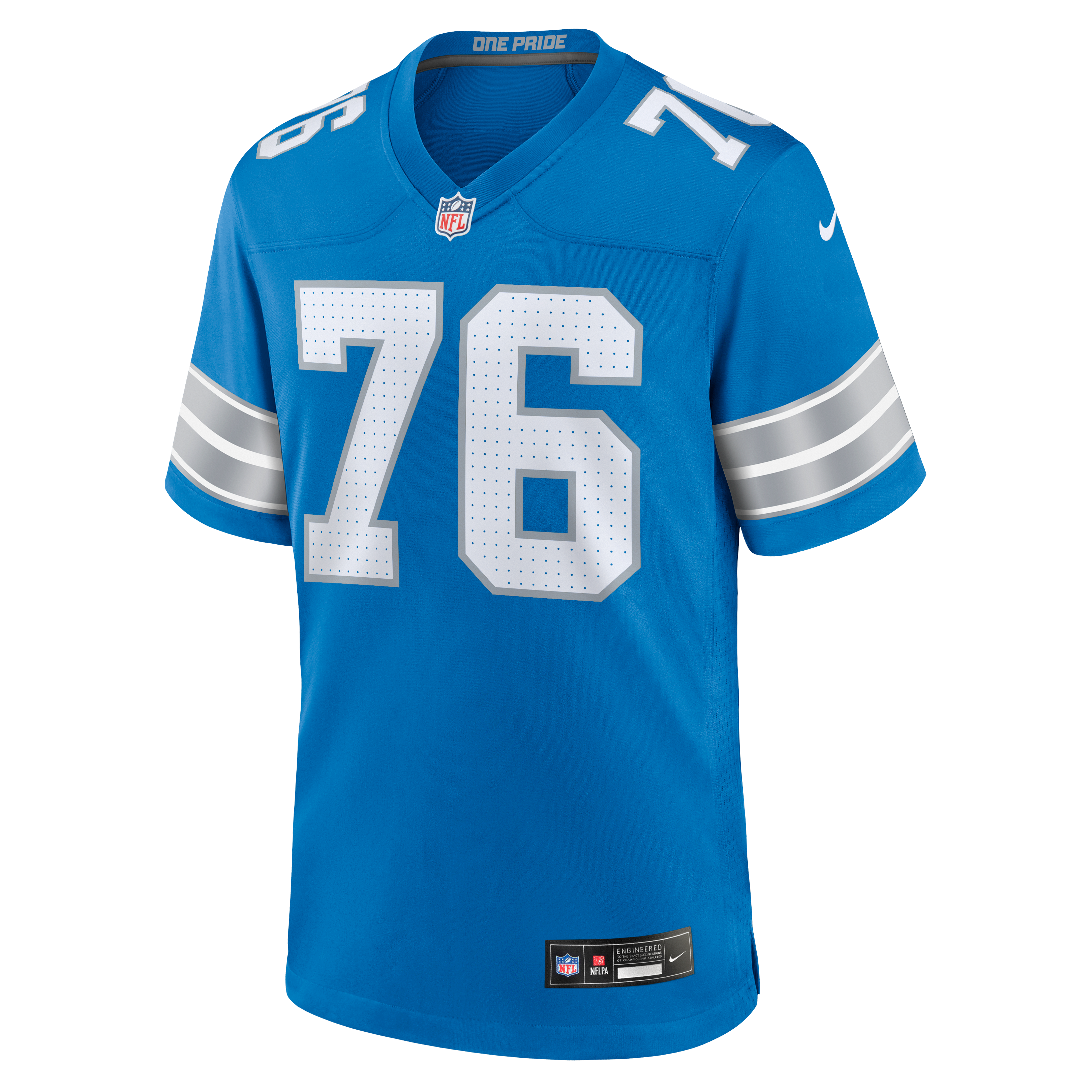 Maillot de match Nike bleu Detroit Lions Blake Miller pour homme
