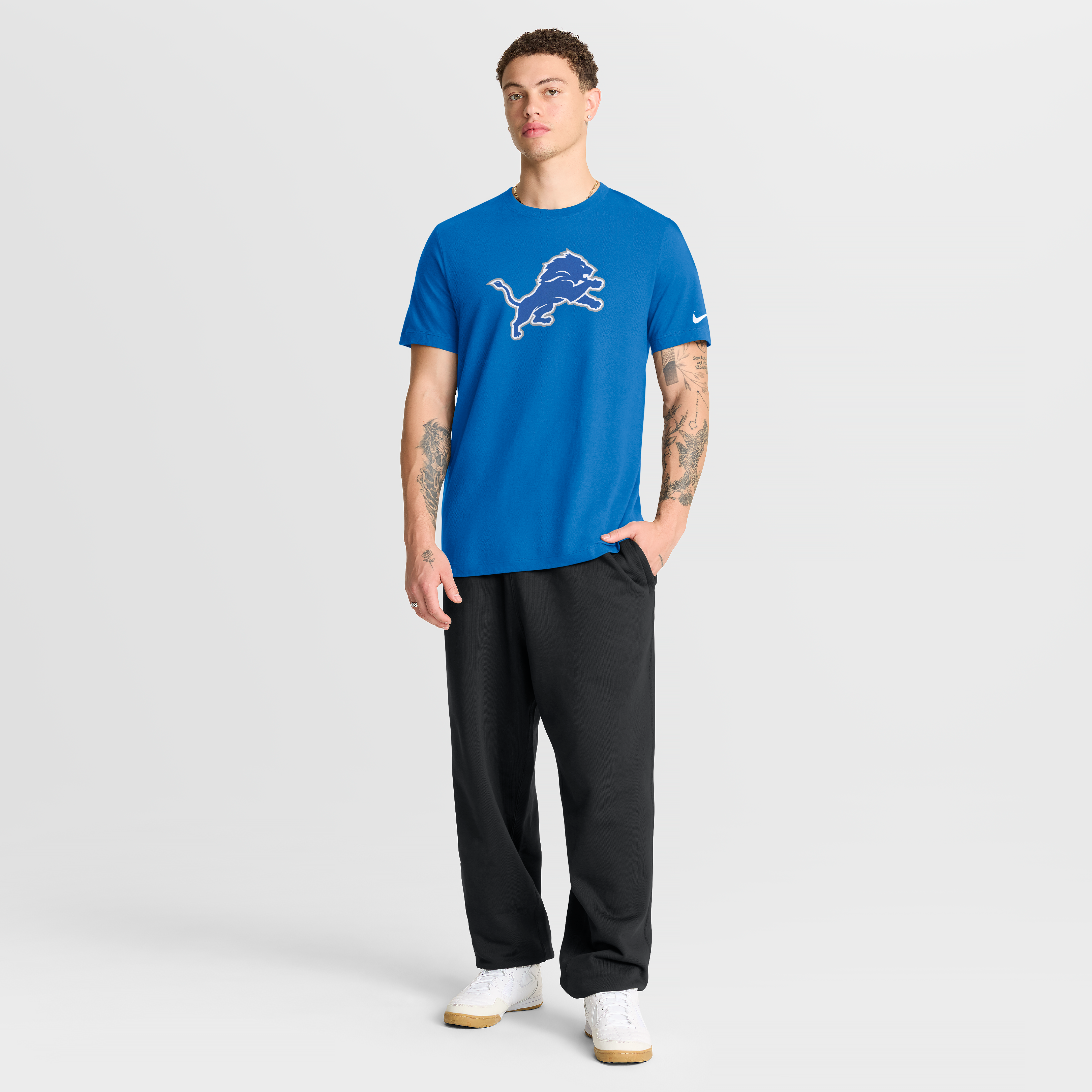 T-shirt Nike bleu Detroit Lions Essential Logo pour homme