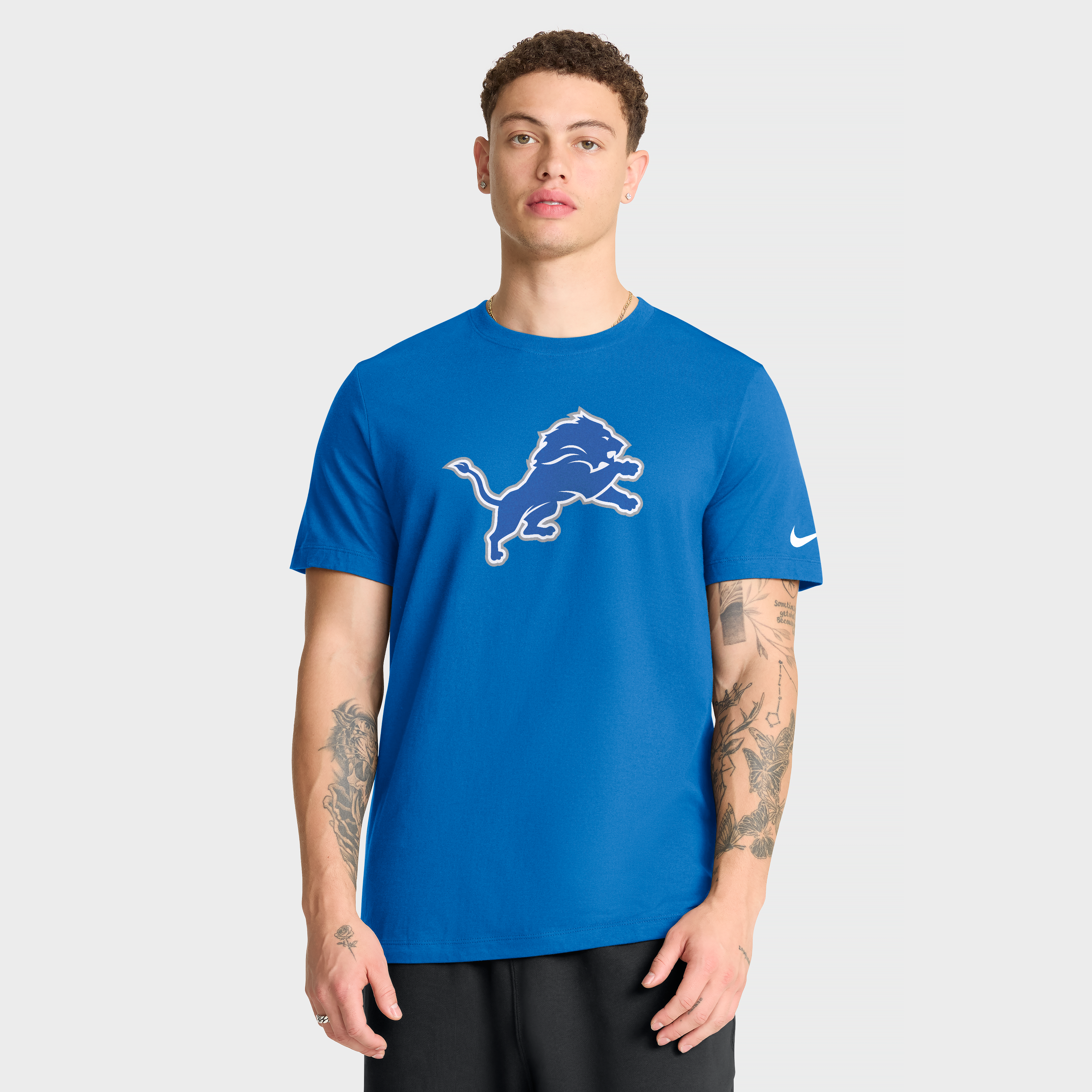 T-shirt Nike bleu Detroit Lions Essential Logo pour homme