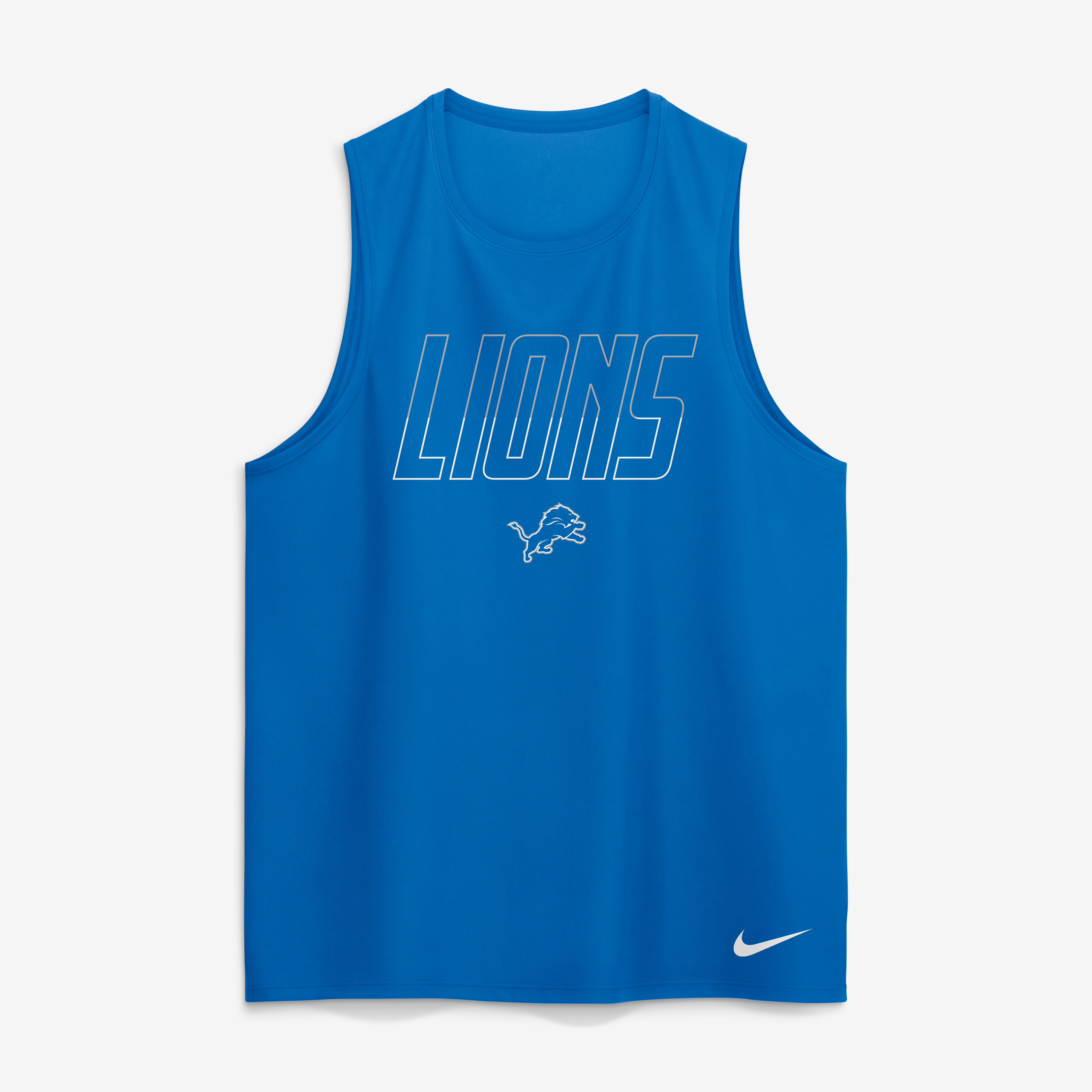 Men's Nike Blue Detroit Lions Kickoff Miler Dri-FIT Tank​ Top