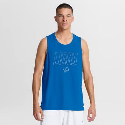 Detroit Lions Nike Kickoff Miler Dri-FIT Tank​ Top - Blue