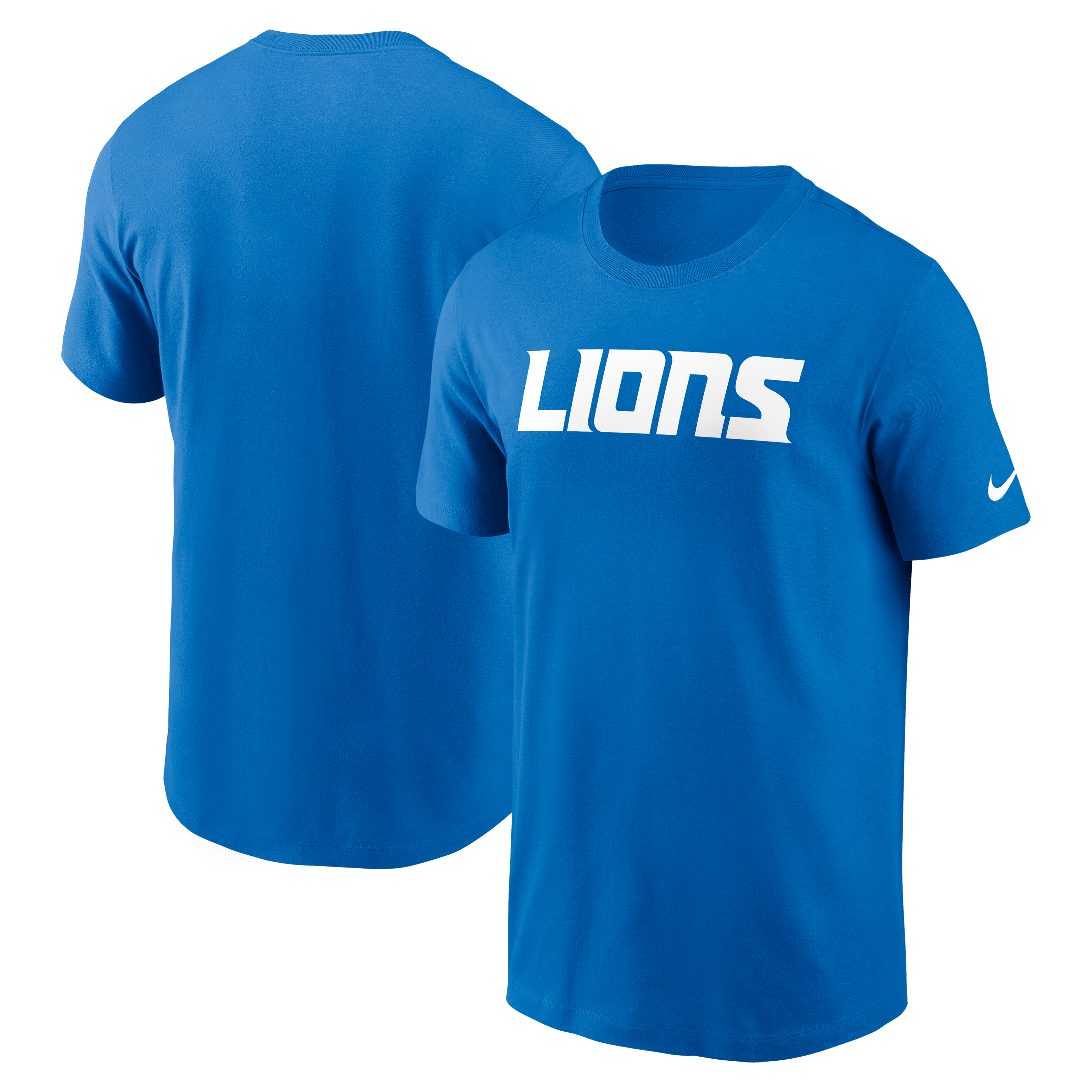 T-shirt essentiel Nike bleu Detroit Lions Primetime Wordmark pour homme