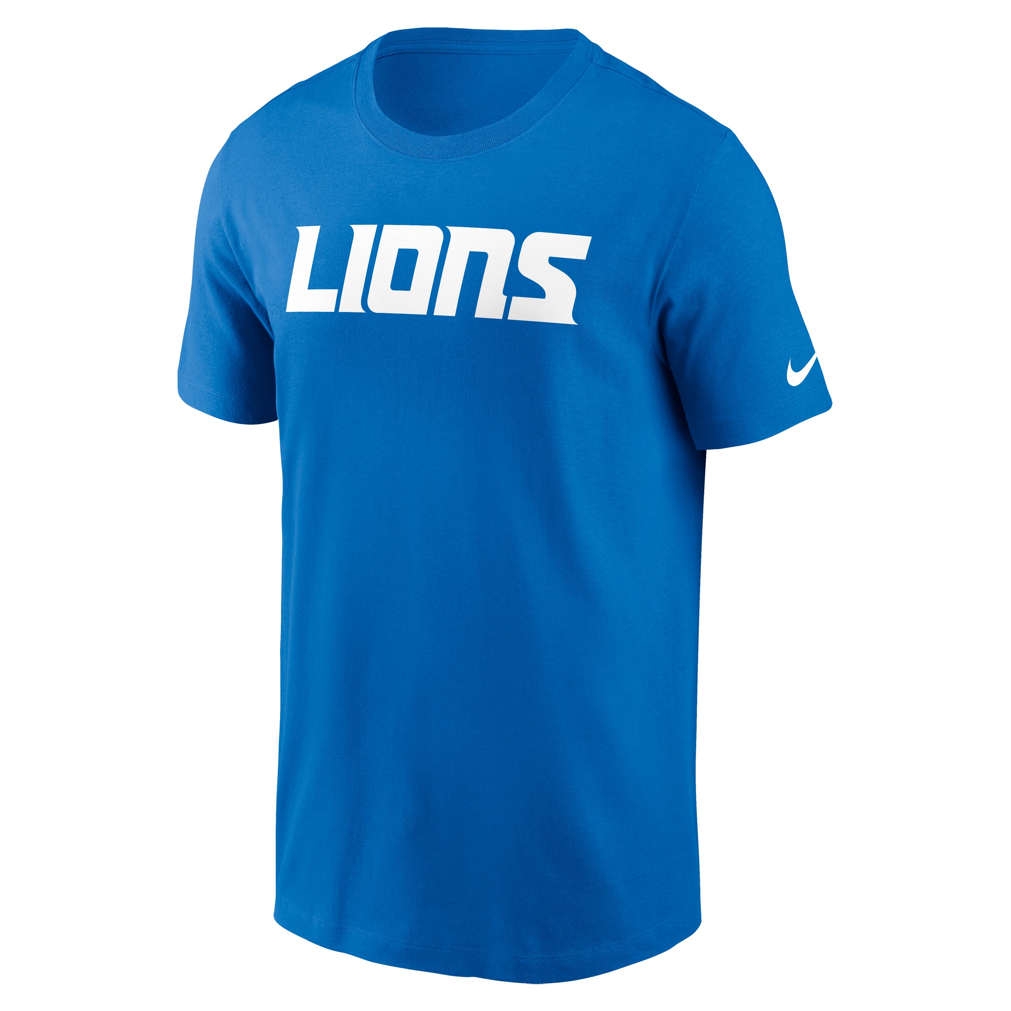 T-shirt essentiel Nike bleu Detroit Lions Primetime Wordmark pour homme