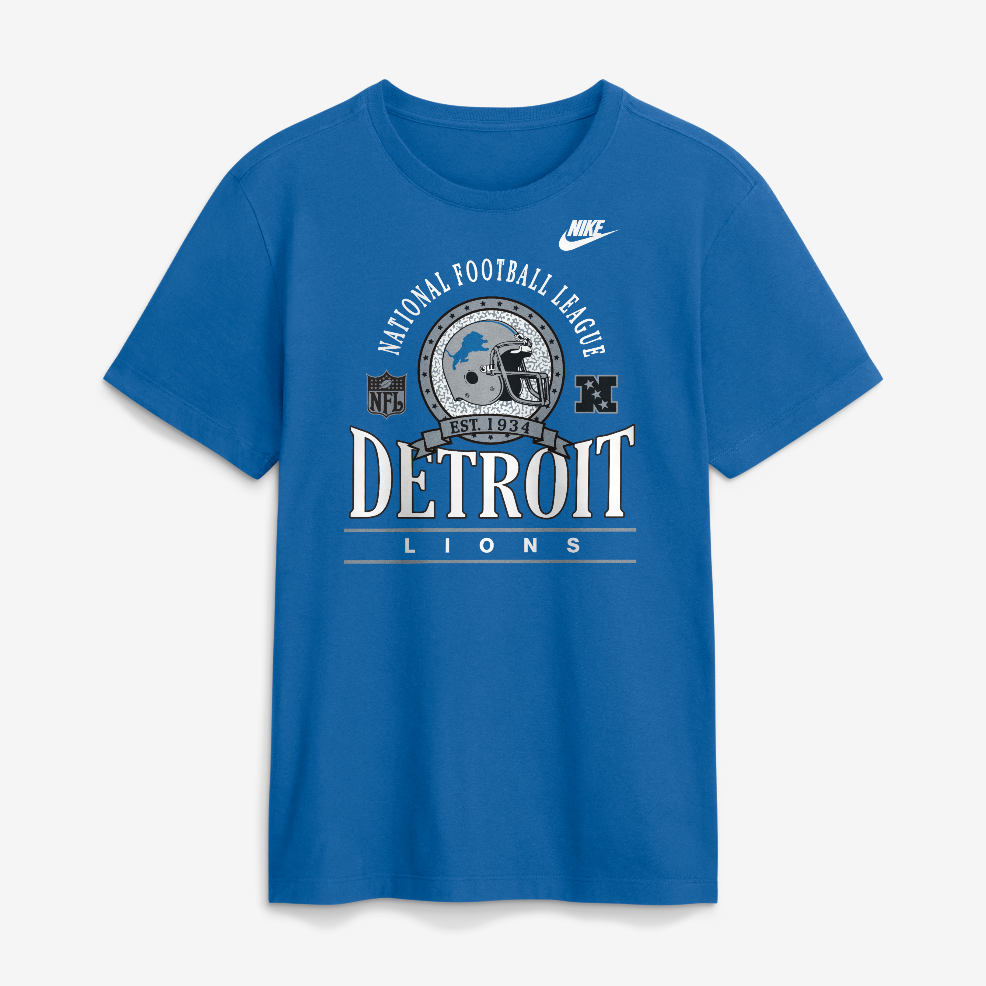 T-shirt en coton essentiel Nike bleu Detroit Lions Rewind Team Spirit pour homme