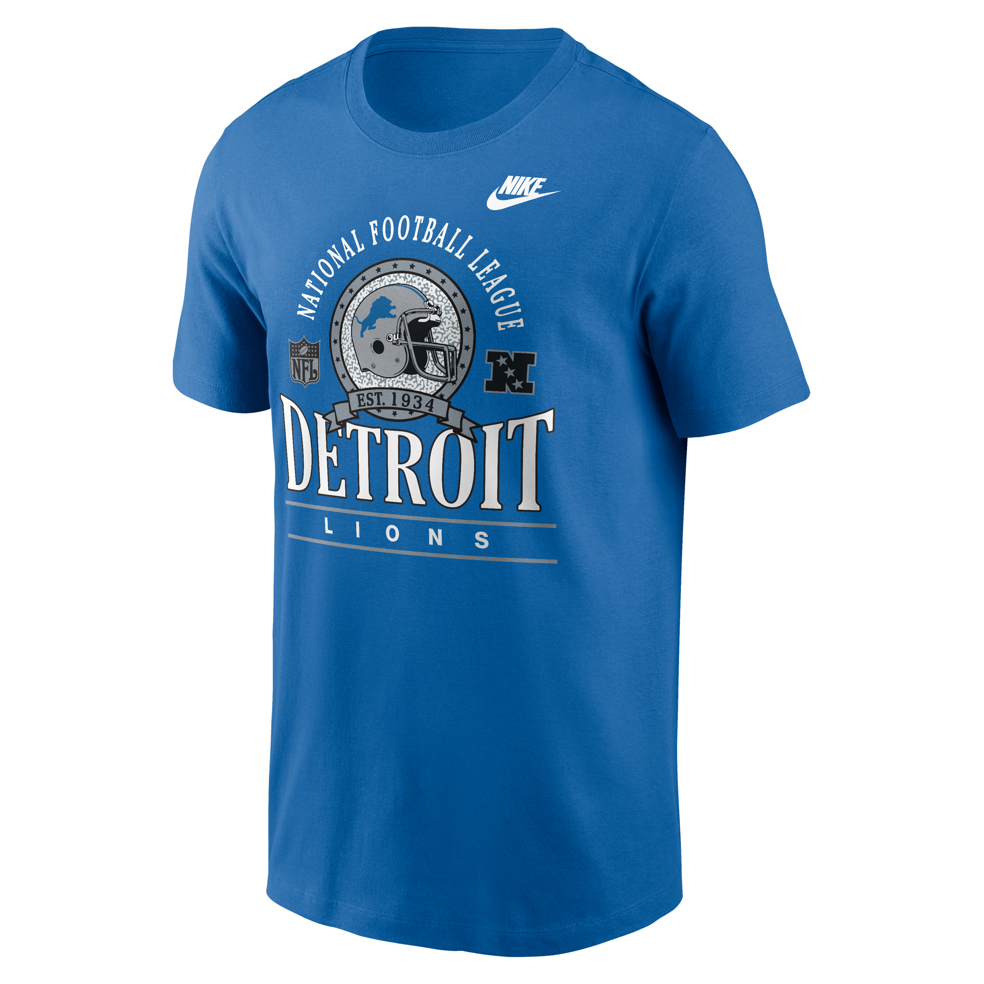 T-shirt en coton essentiel Nike bleu Detroit Lions Rewind Team Spirit pour homme