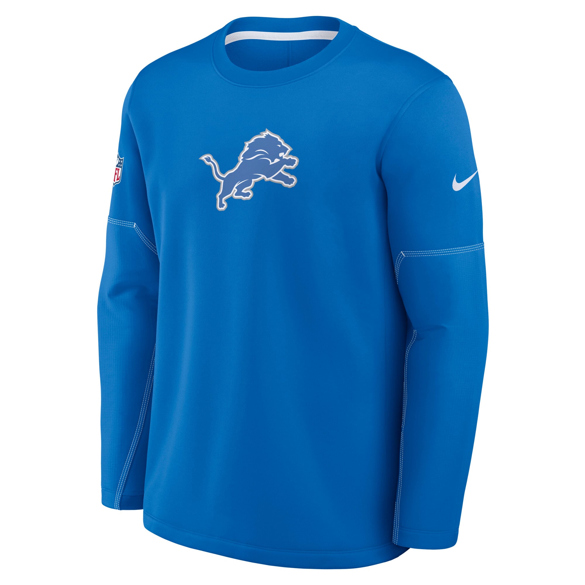 Sweat-shirt Nike Therma-FIT mi-lourd pour homme, bleu Detroit Lions, cadeau des entraîneurs de l'équipe
