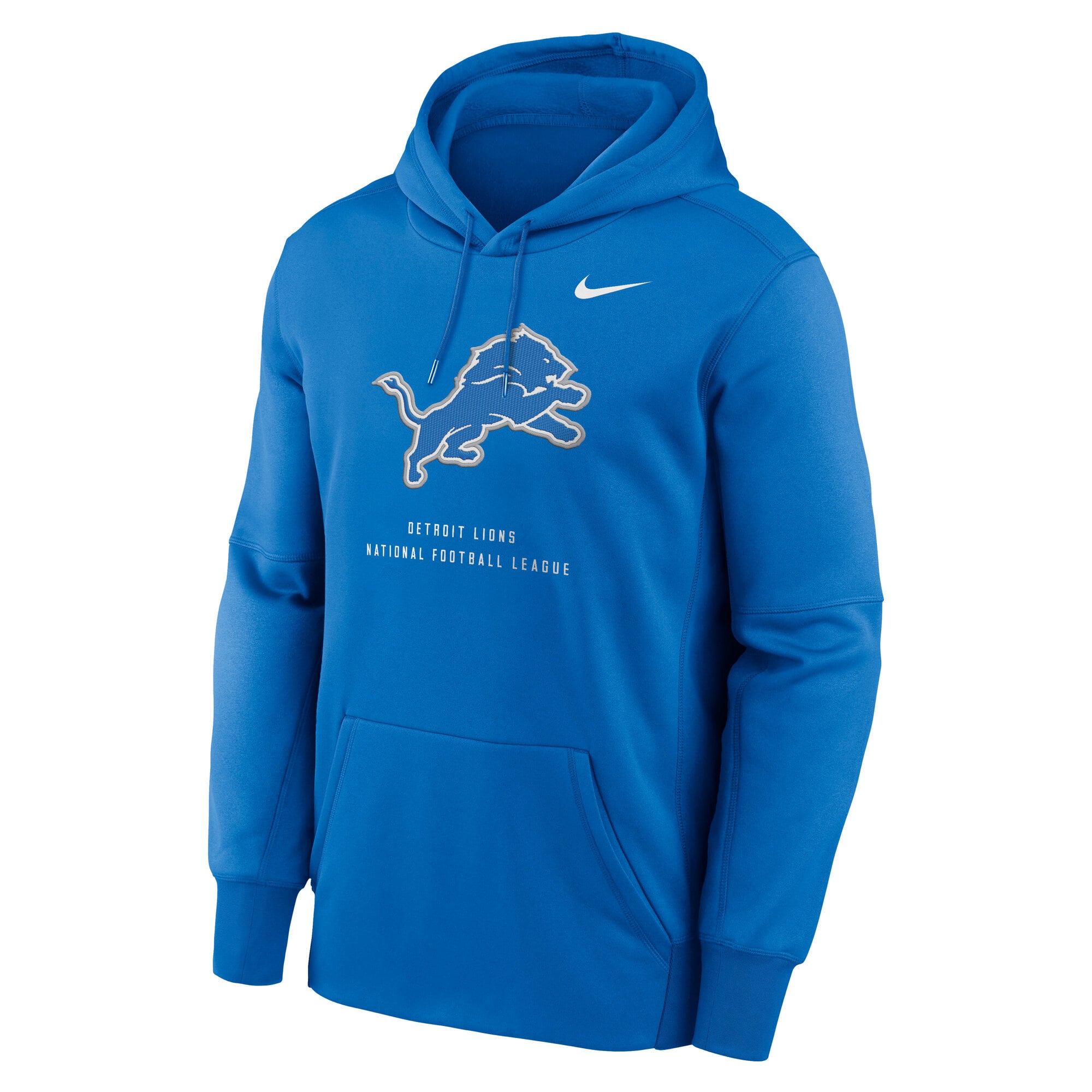 Sweat à capuche Nike Therma-FIT bleu Detroit Lions pour homme