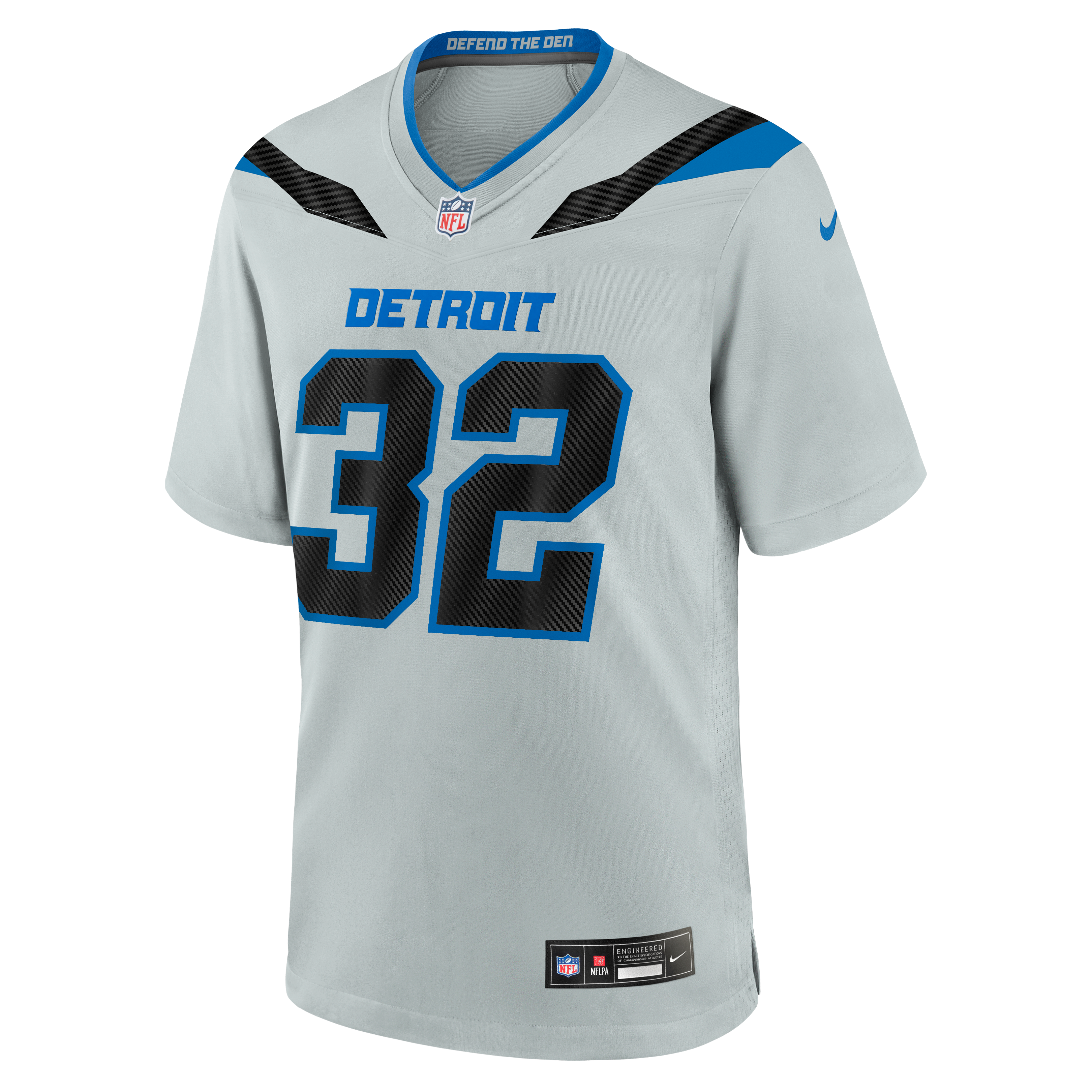 Men's Nike Brian Branch Silver Detroit Lions 2026 Rivalries Collection Game Jersey
