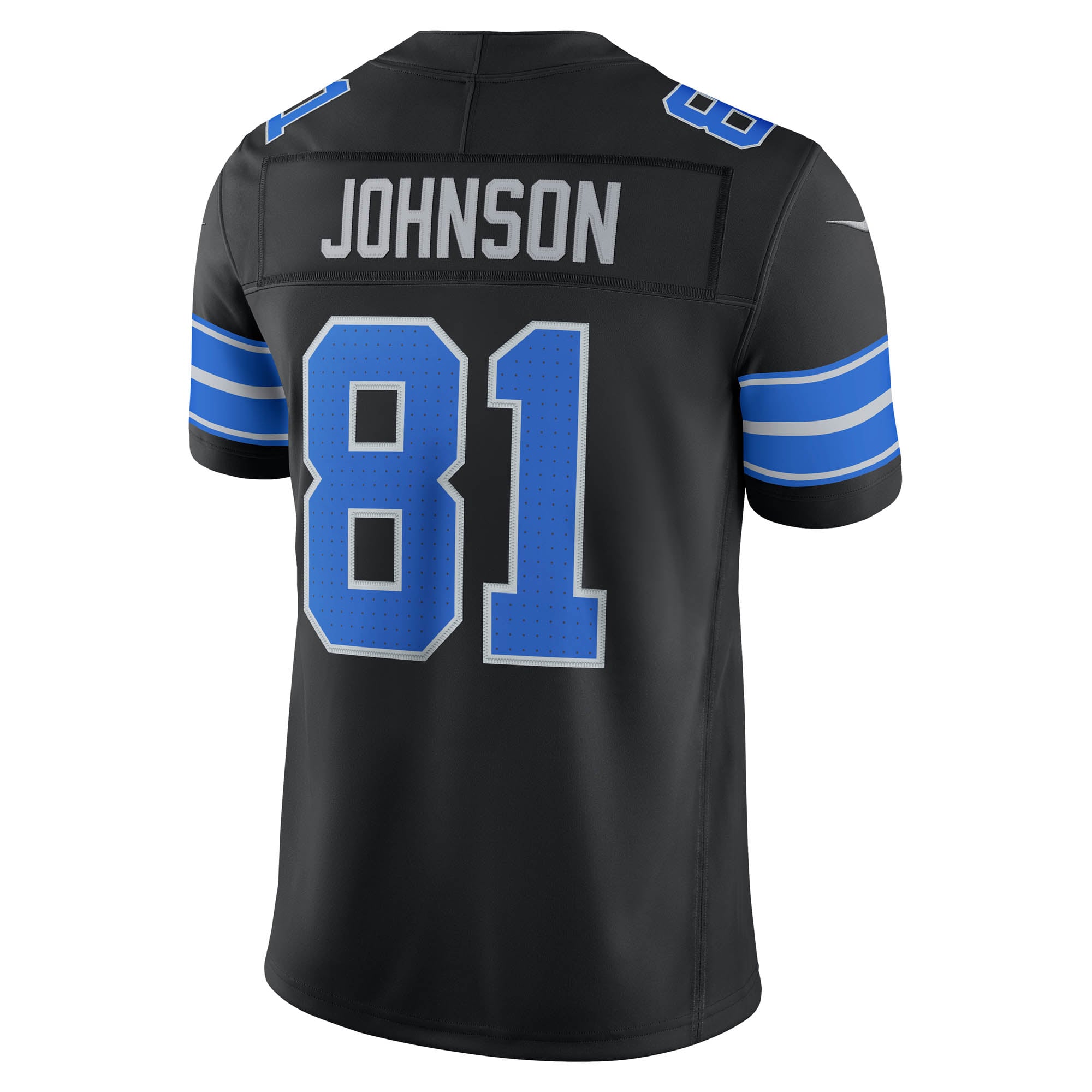 Maillot Nike Calvin Johnson noir Detroit Lions Alternate Vapor F.U.S.E. pour homme, édition limitée et cousue, retiré du marché