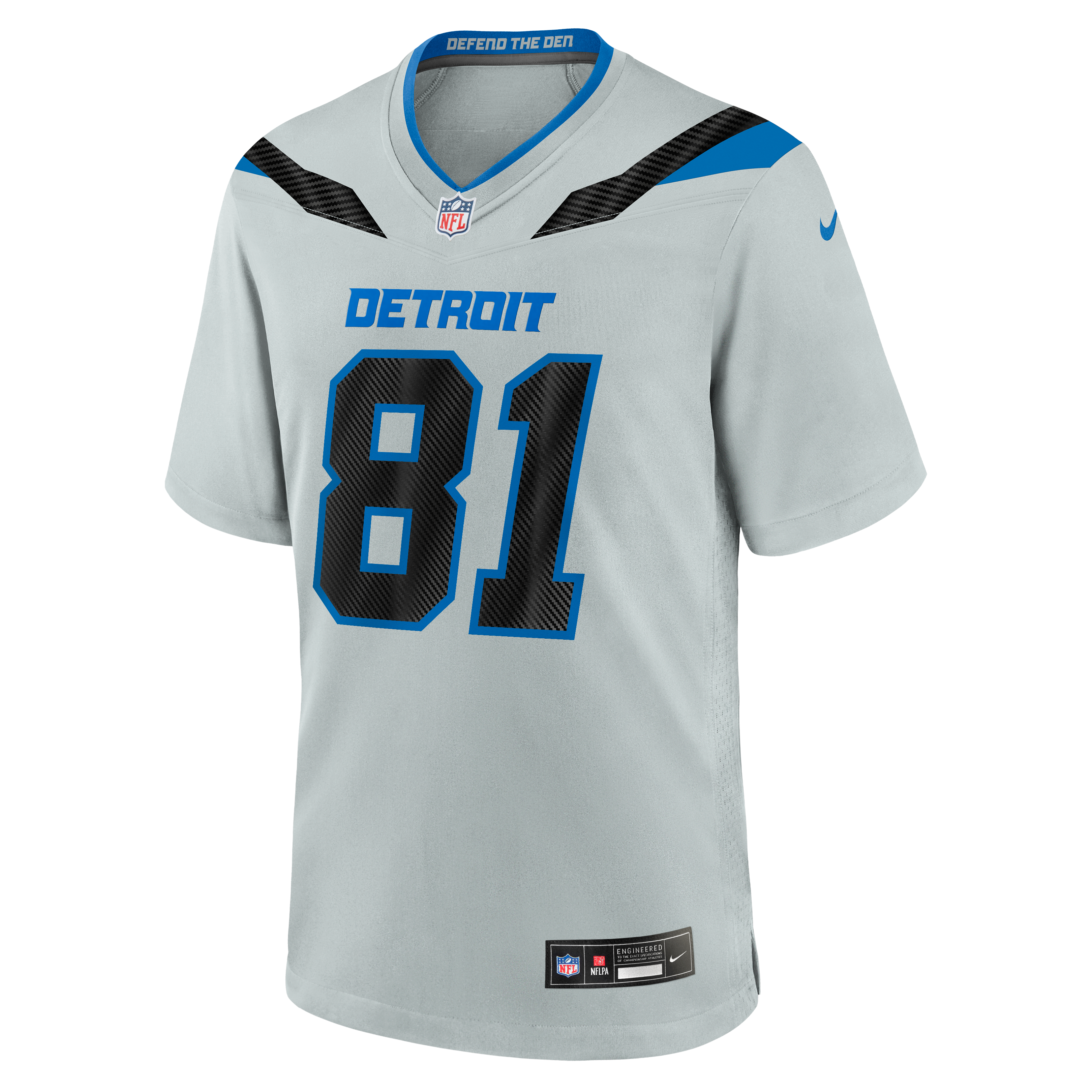 Men's Nike Calvin Johnson Silver Detroit Lions 2026 Rivalries Collection Game Jersey