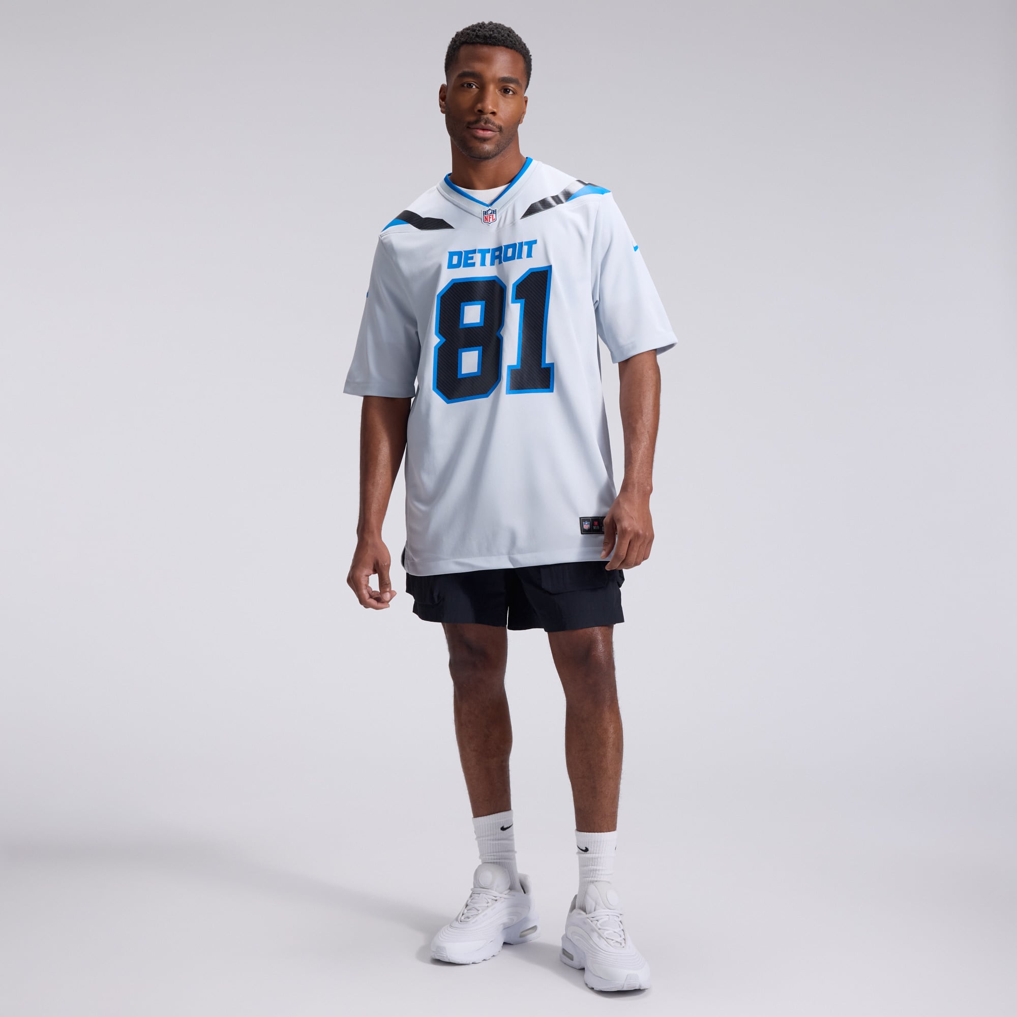 Men's Nike Calvin Johnson Silver Detroit Lions 2026 Rivalries Collection Game Jersey