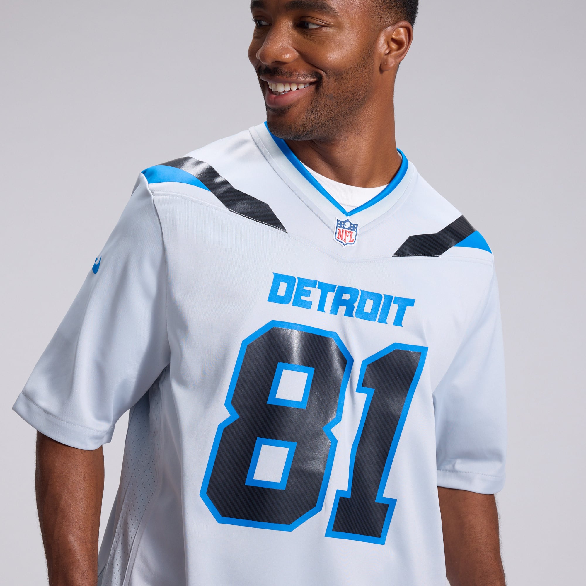 Men's Nike Calvin Johnson Silver Detroit Lions 2026 Rivalries Collection Game Jersey