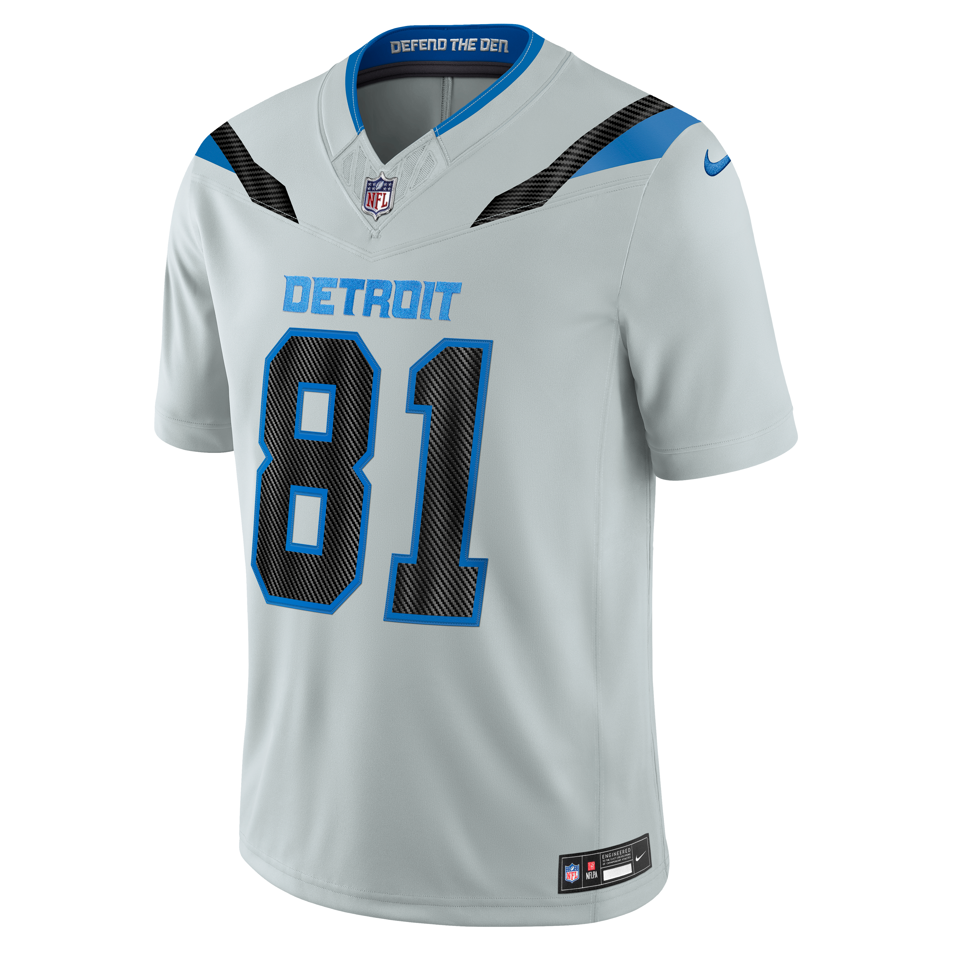Men's Nike Calvin Johnson Silver Detroit Lions 2026 Rivalries Collection Stitched Limited Jersey