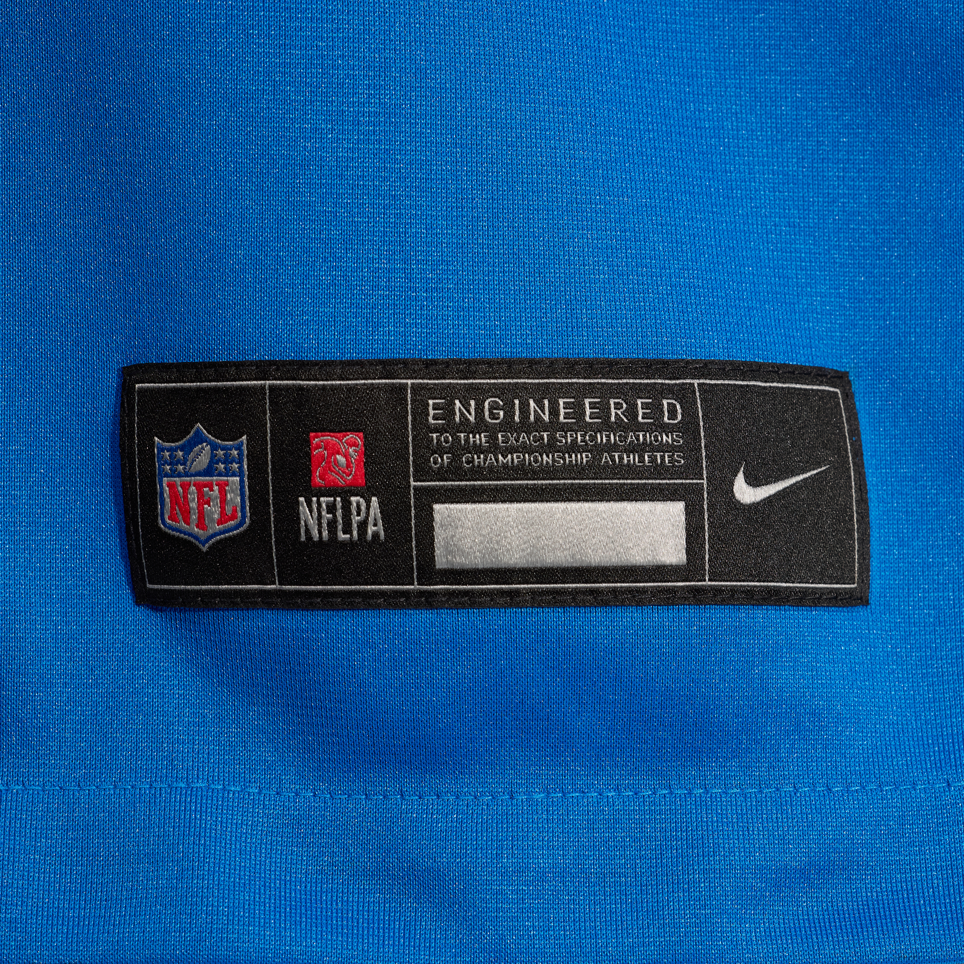 Maillot de match Nike Devin blanc et bleu des Lions Détroit pour homme