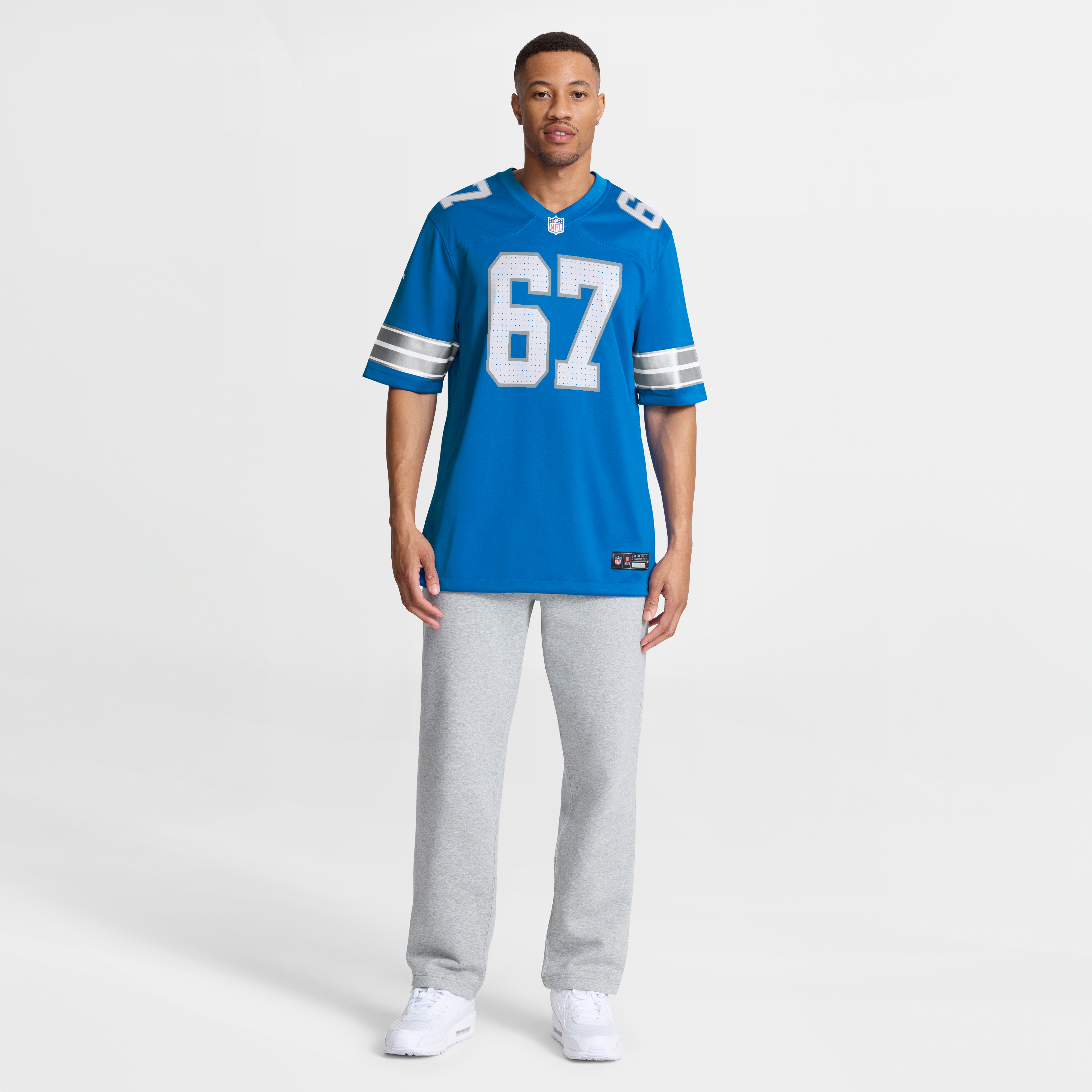 Men's Nike Elijah Klein Blue Detroit Lions Team Game Jersey