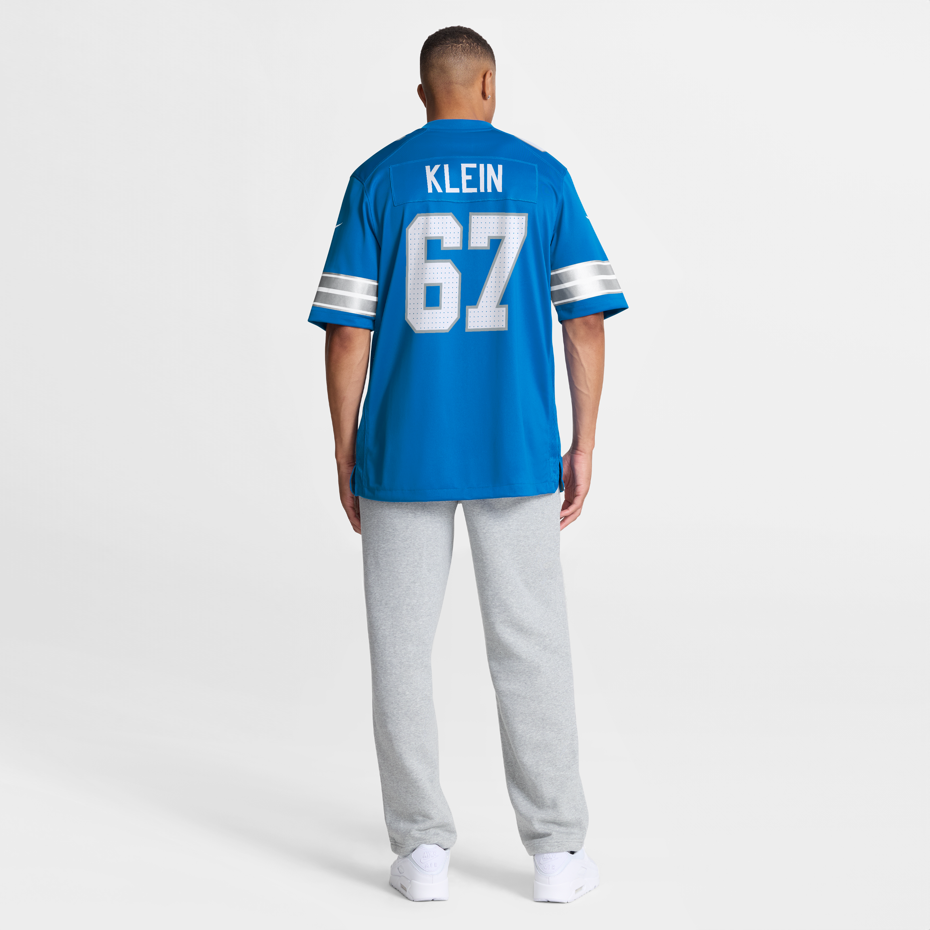 Men's Nike Elijah Klein Blue Detroit Lions Team Game Jersey
