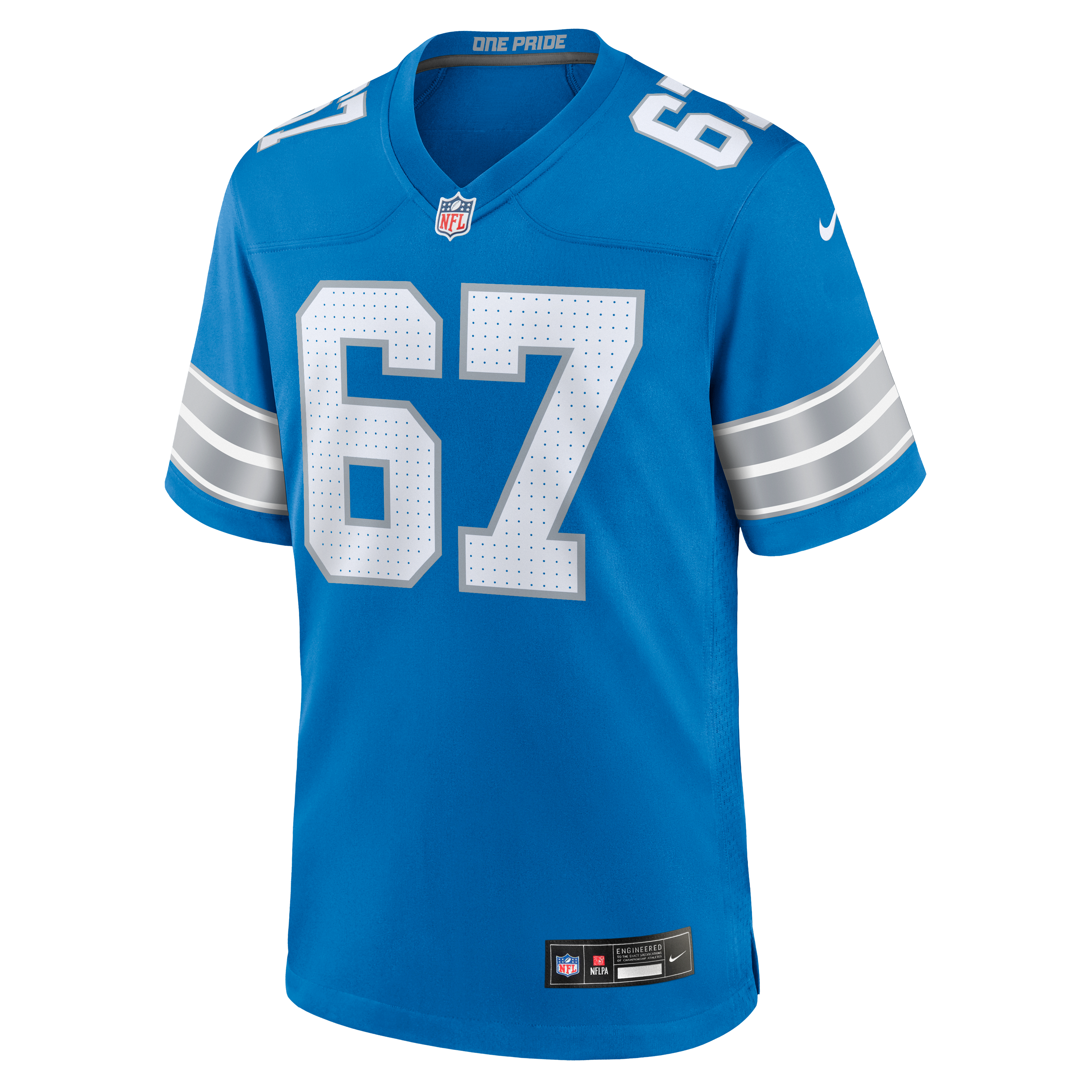 Men's Nike Elijah Klein Blue Detroit Lions Team Game Jersey