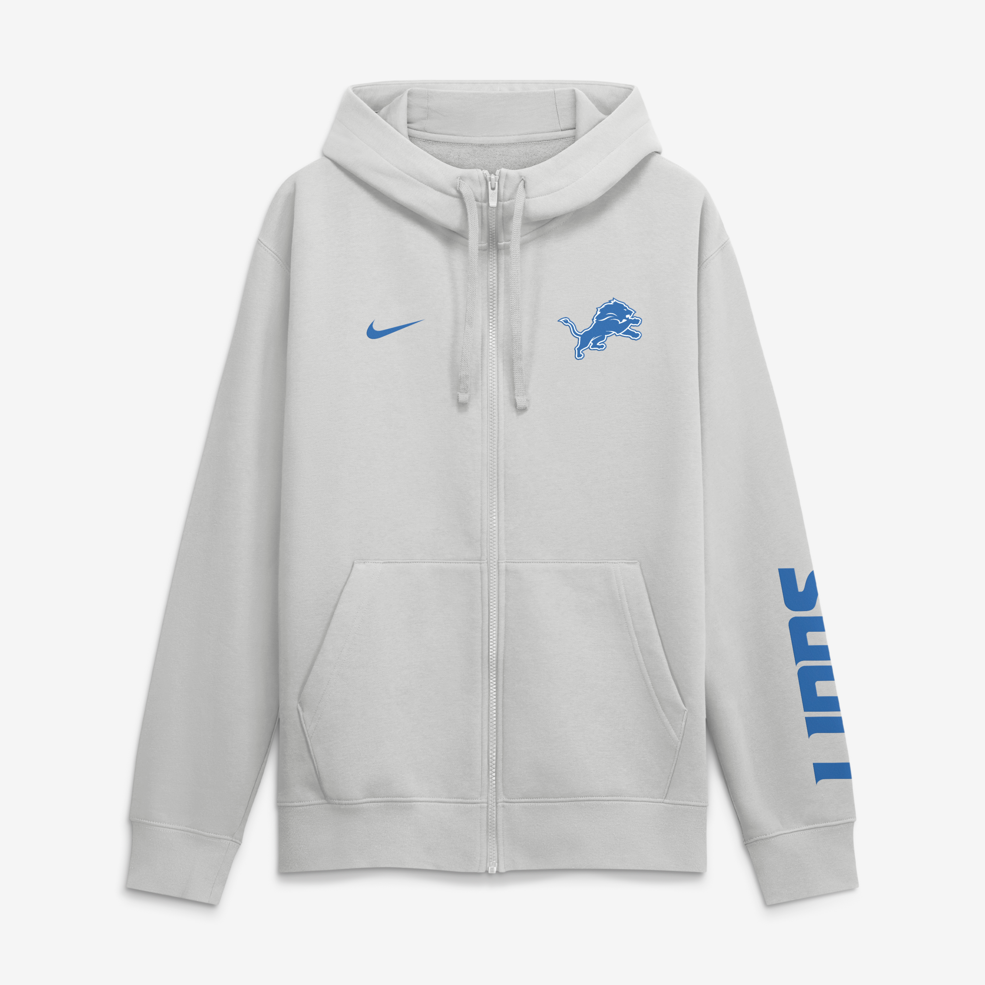Men's Nike Gray Detroit Lions Cool Down Club Full-Zip Hoodie