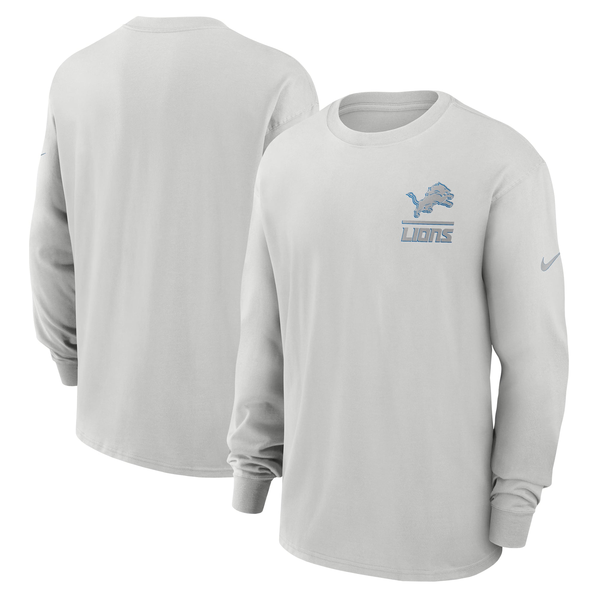 T-shirt à manches longues Nike Detroit Lions Essential Heavy Max90 gris pour homme