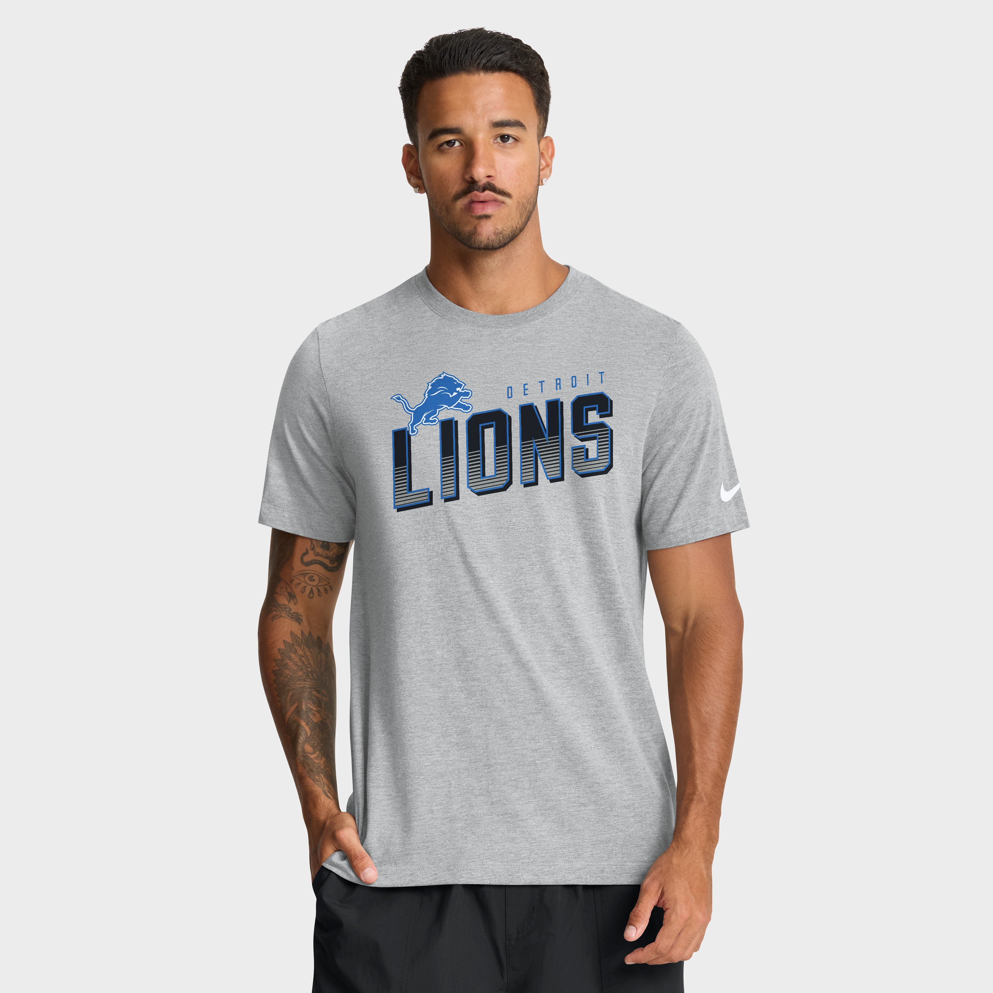 Men's Nike Heather Gray Detroit Lions Believe The Game Tri-Blend T-Shirt
