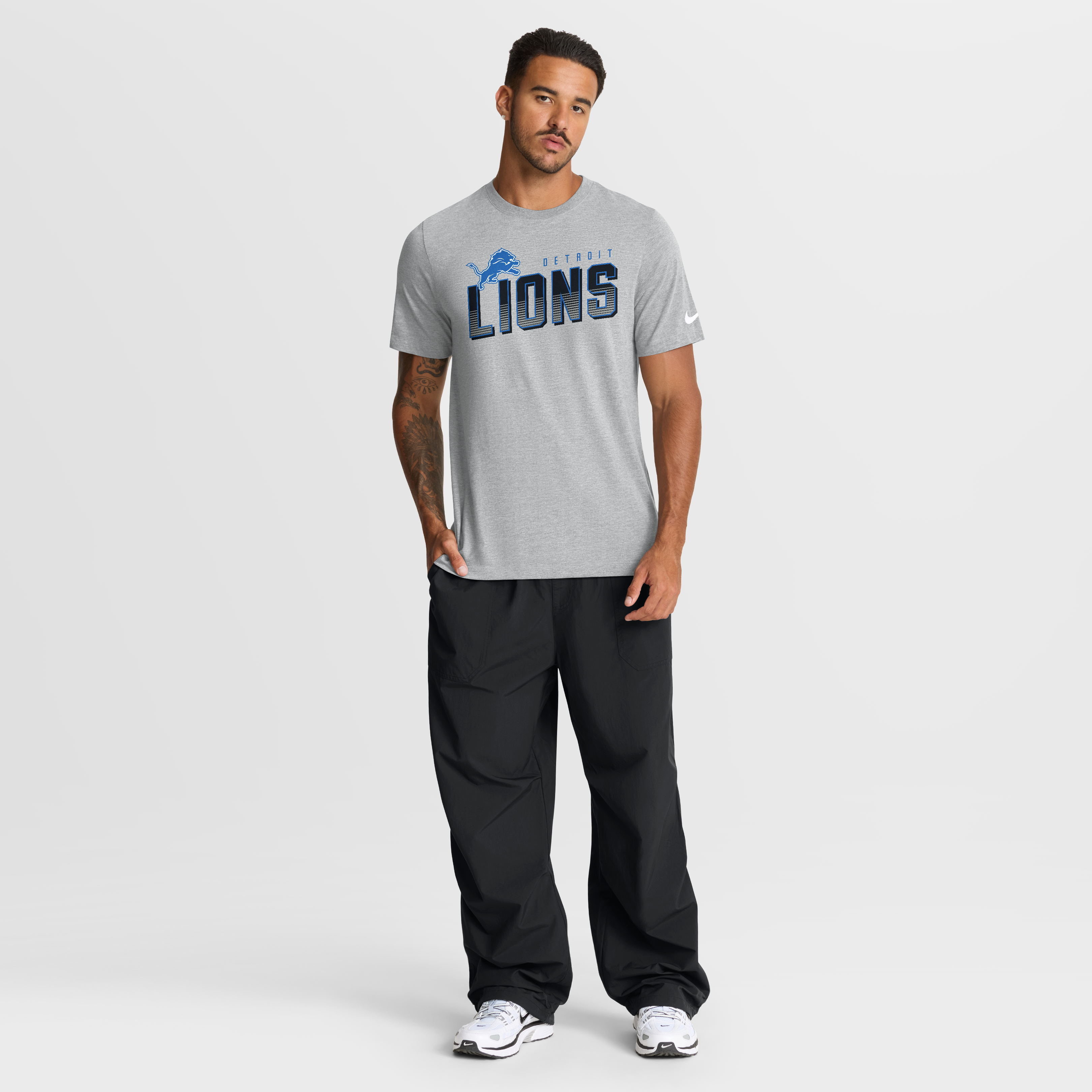 Men's Nike Heather Gray Detroit Lions Believe The Game Tri-Blend T-Shirt
