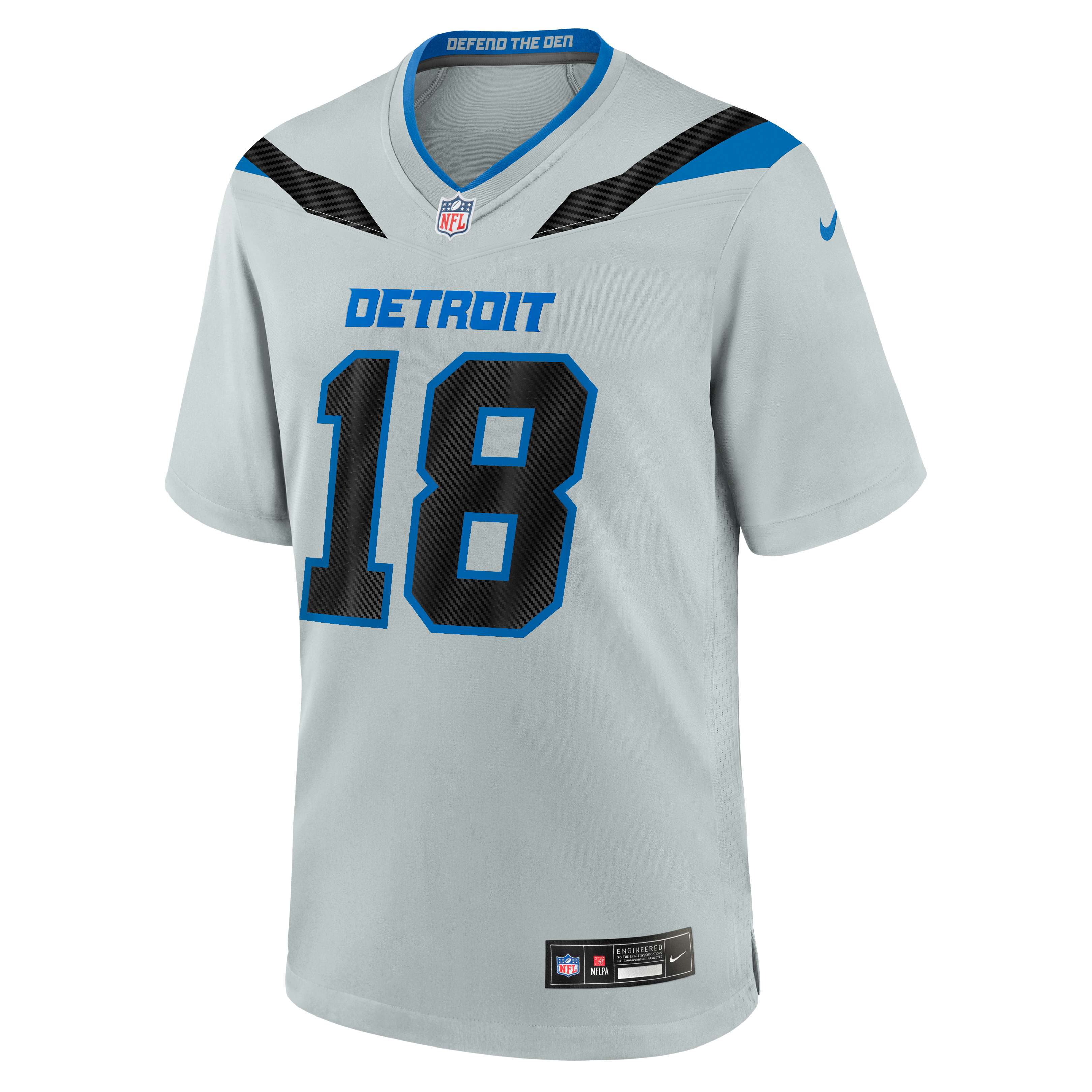 Men's Nike Isaac TeSlaa Silver Detroit Lions 2026 Rivalries Collection Game Jersey