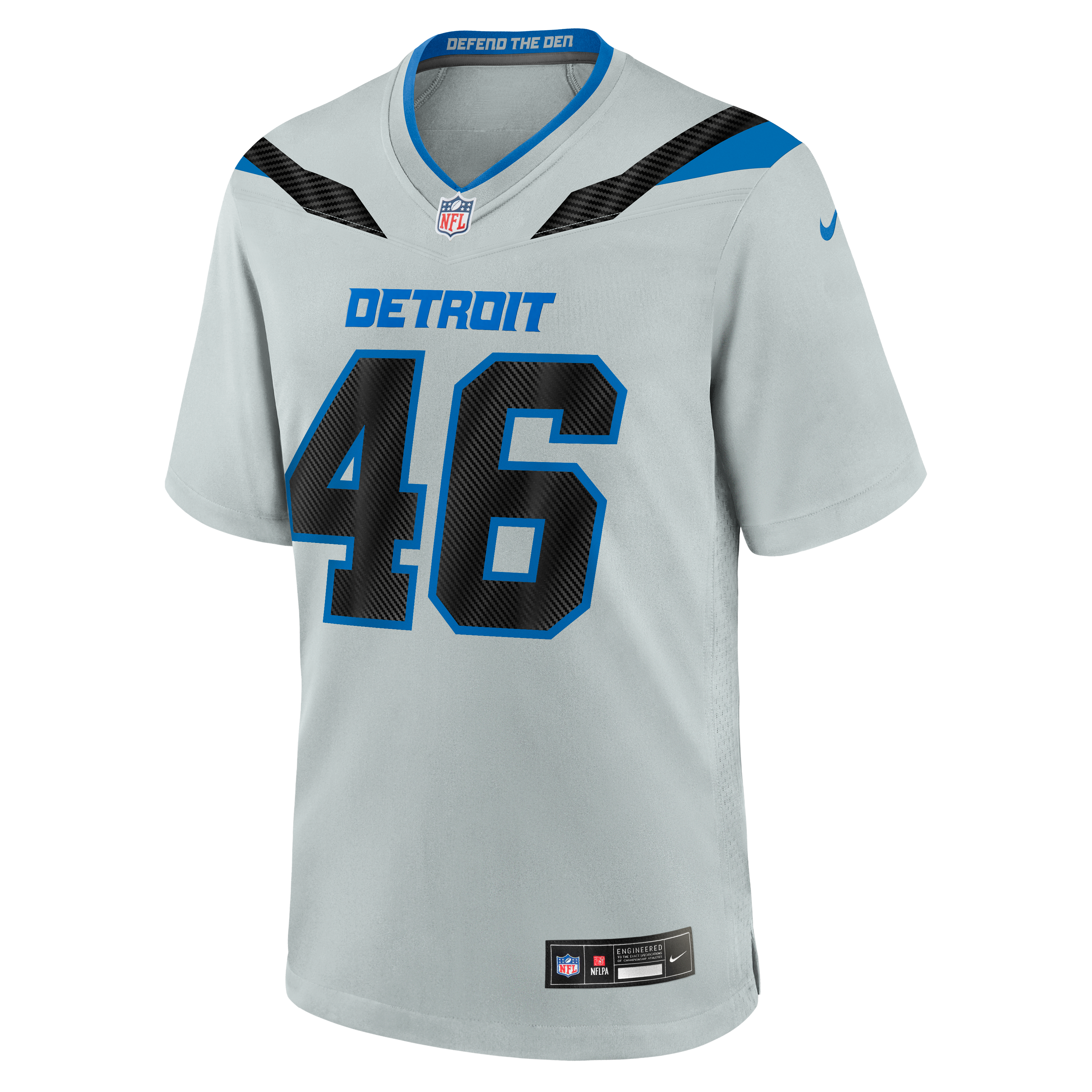 Men's Nike Jack Campbell Silver Detroit Lions 2026 Rivalries Collection Game Jersey